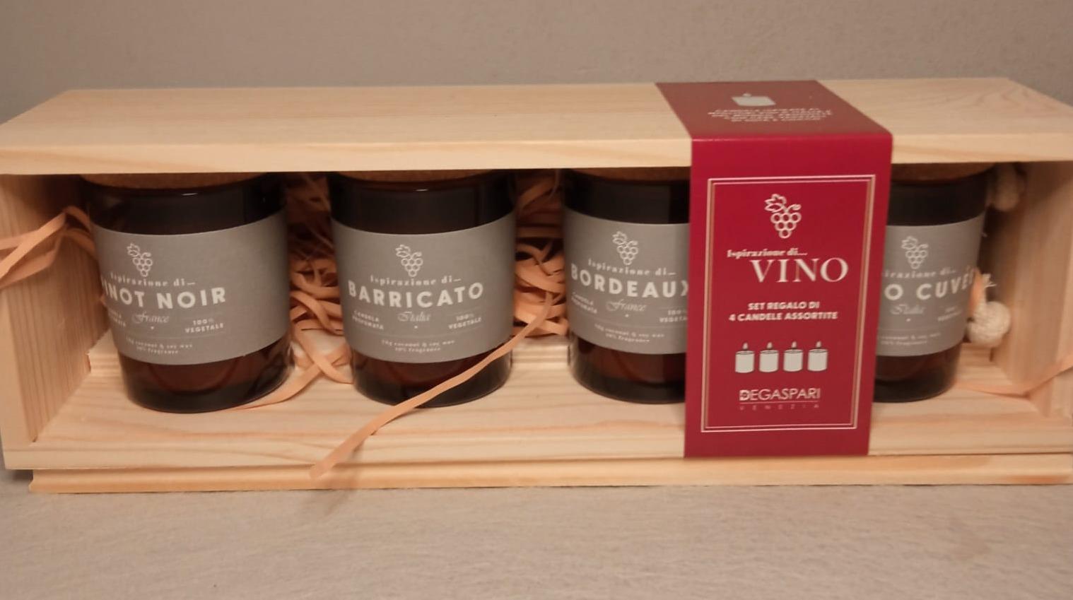 Confezione 4 candele Profumate Ispirazione di Vino - Vini Rossi