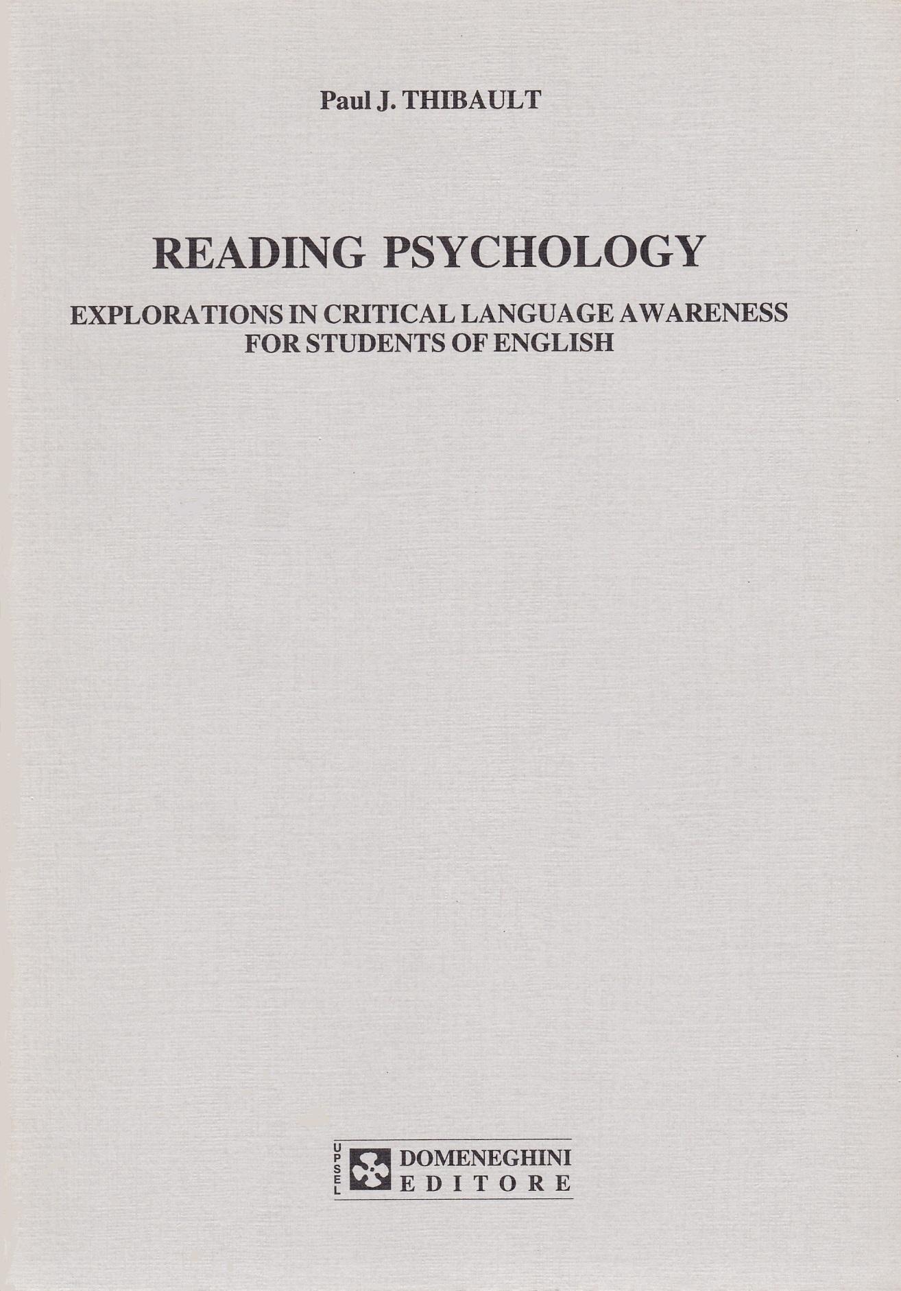 Thibault. Reading psychology. Explorations in critical language. A wareness for student of english