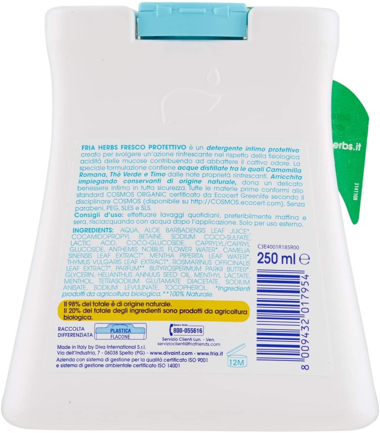 Fria Bio Herbs Detergente Intimo Rinfrescante – 250 ml