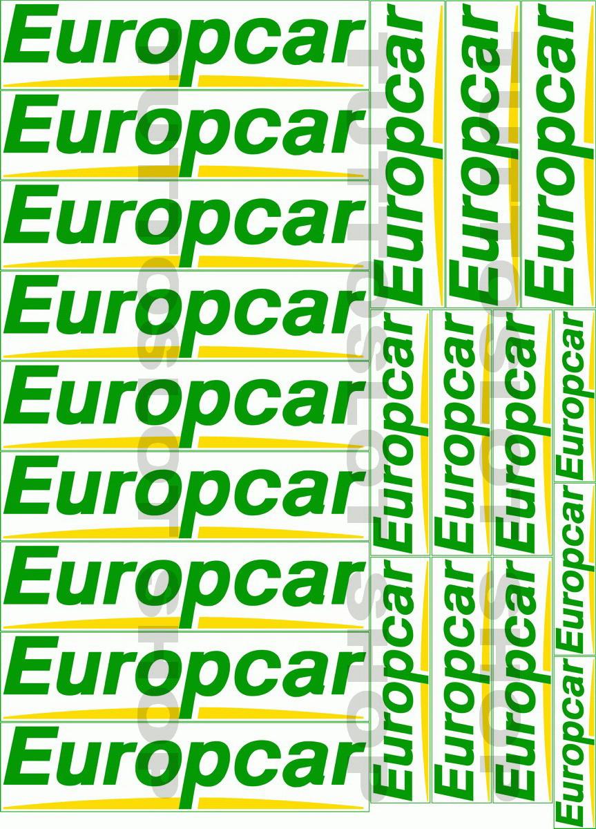 Foglio adesivi in vinile con logo EUROPCAR - Self adhesive vinyl EUROPCAR logo sticker