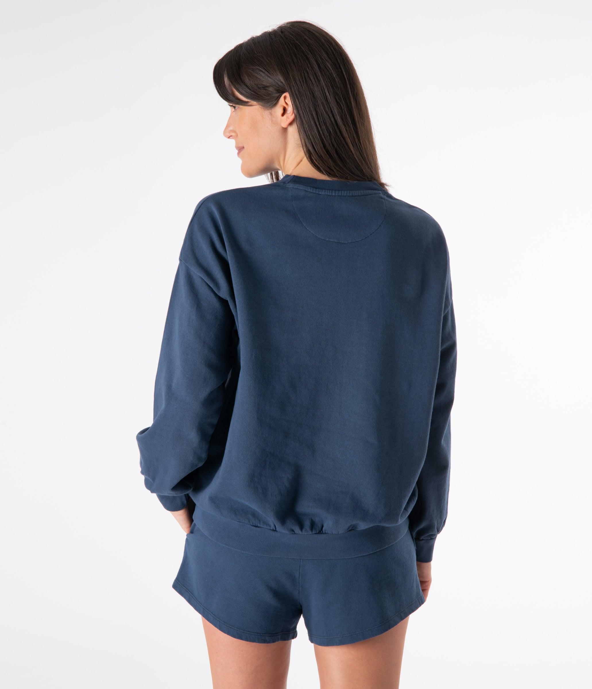 FELPA GIROCOLLO MIA OVERSIZE - DEEP BLUE