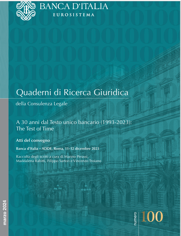 Pubblicazione n. 100 dei Quaderni di Ricerca Giuridica della Consulenza legale della Banca d'Italia