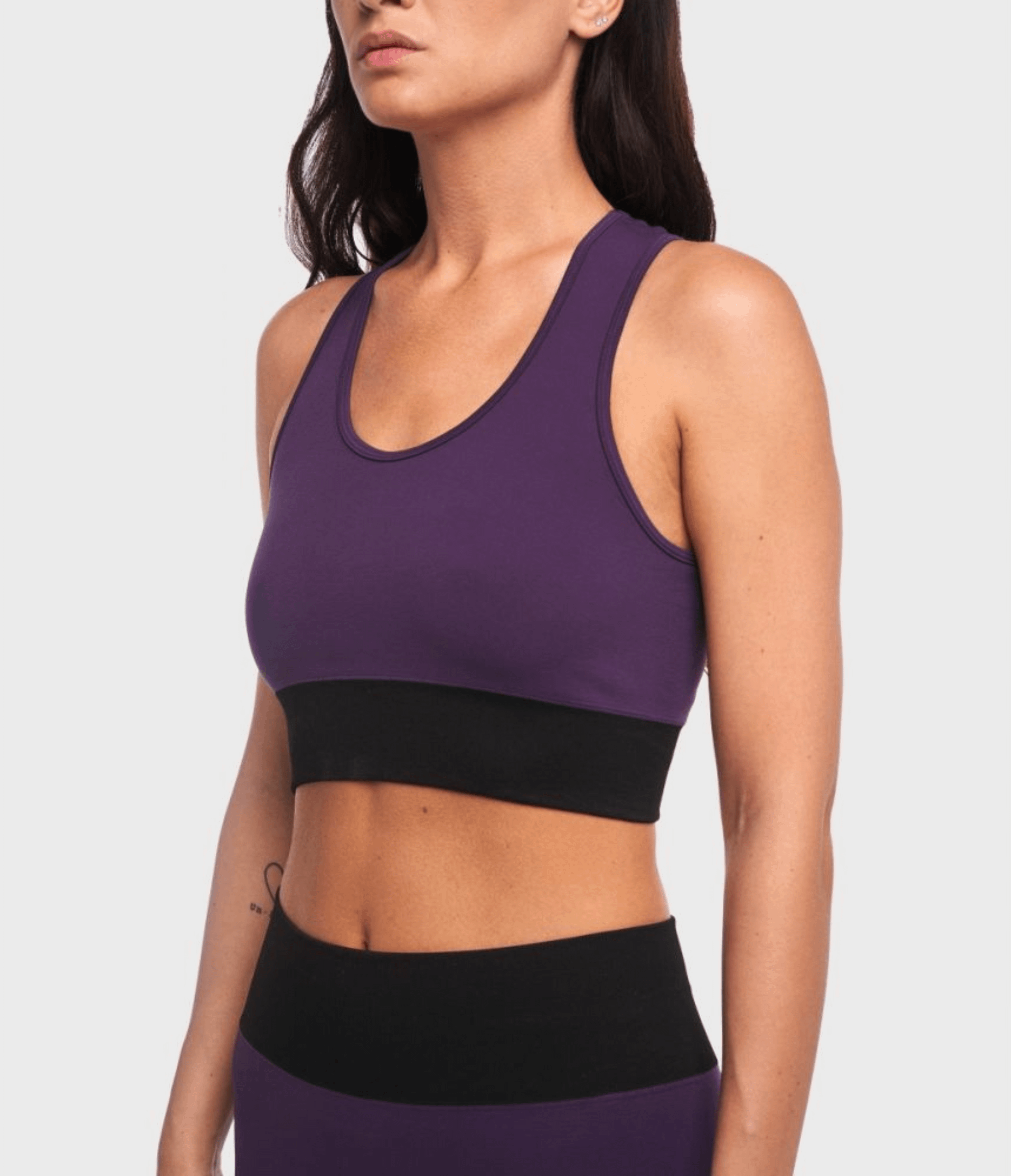 TOP SPORTIVO KAIA - BRB – DARK PURPLE/BLACK