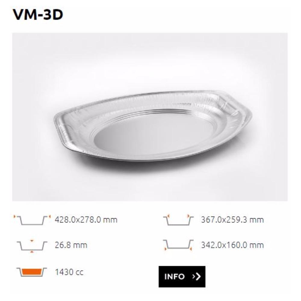 Vassoio alluminio VM-3D  medio 428 x 278 mm