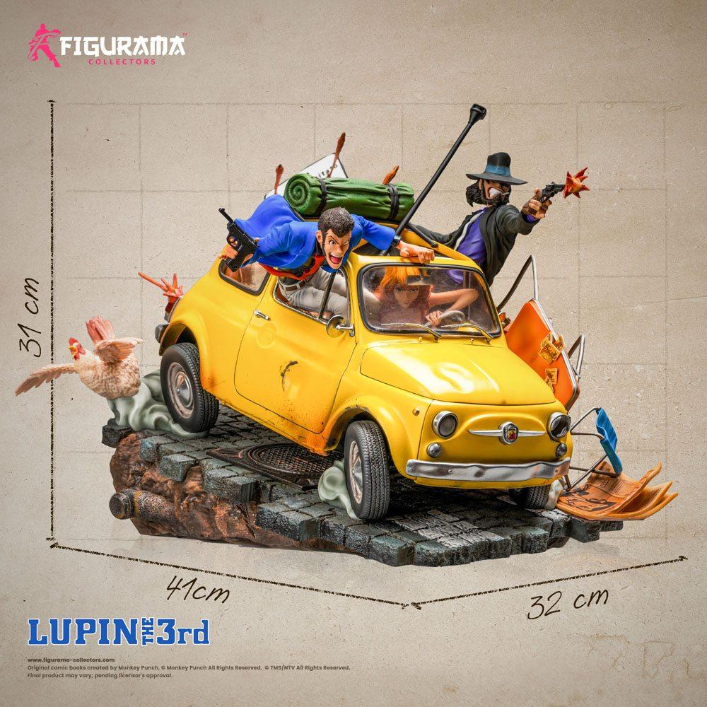 Figurama Collectors LUPIN III Elite Diorama 1/8 STATUE Fujiko & Jigen FIAT 500