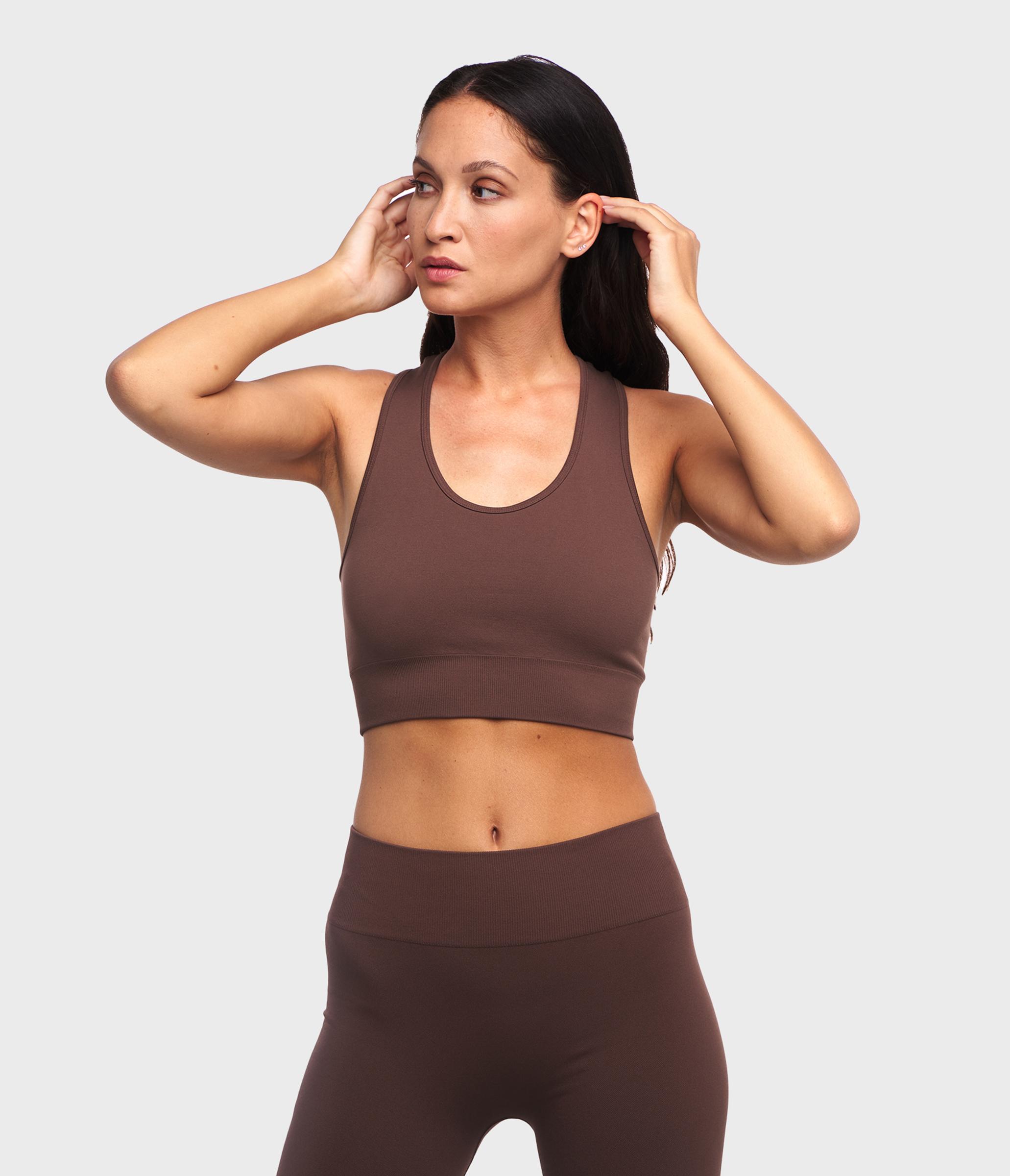 CROP TOP SPORTIVO KAIA ONE BLOCK - CHESTNUT