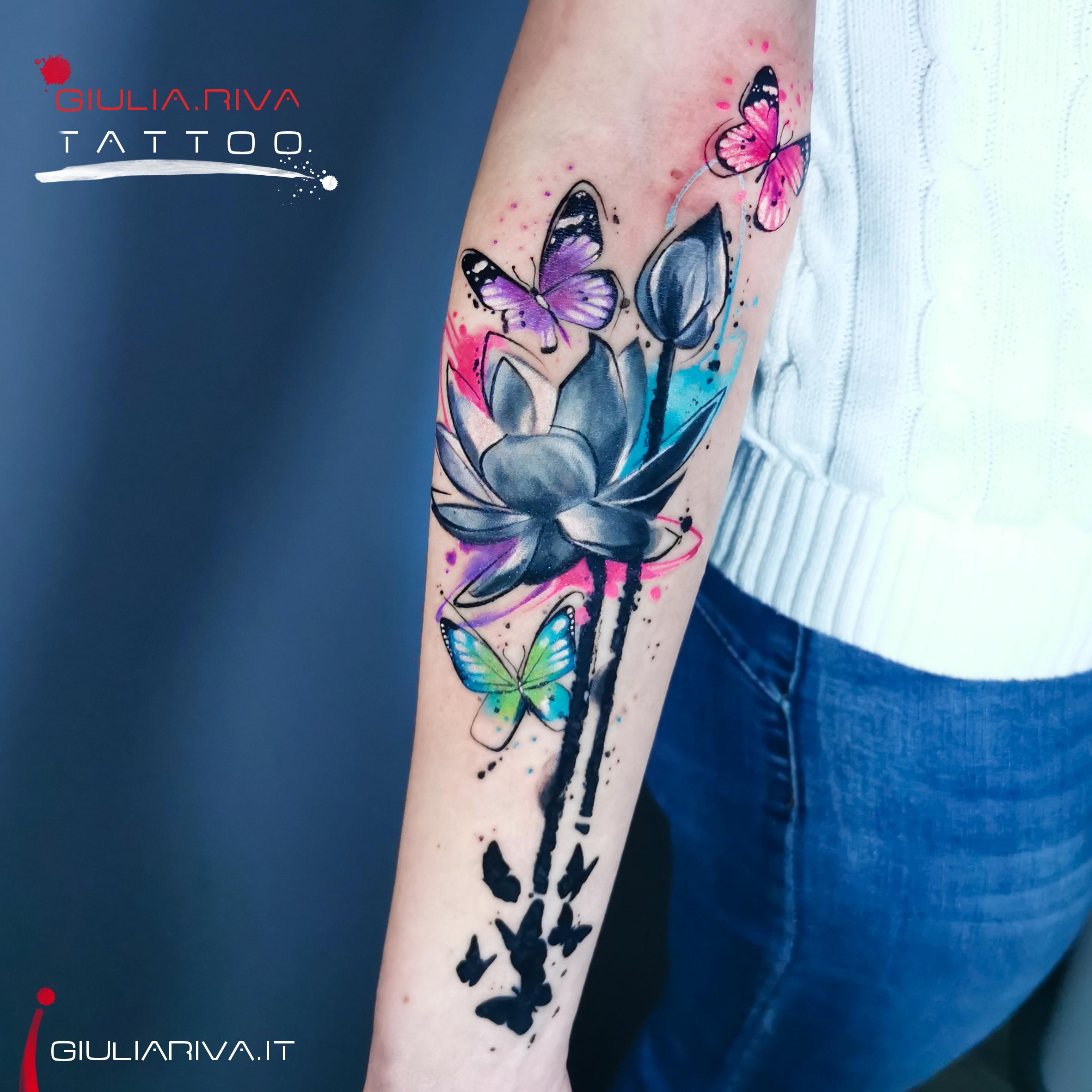 cover up tattoo copertura tatuaggio loto farfalle