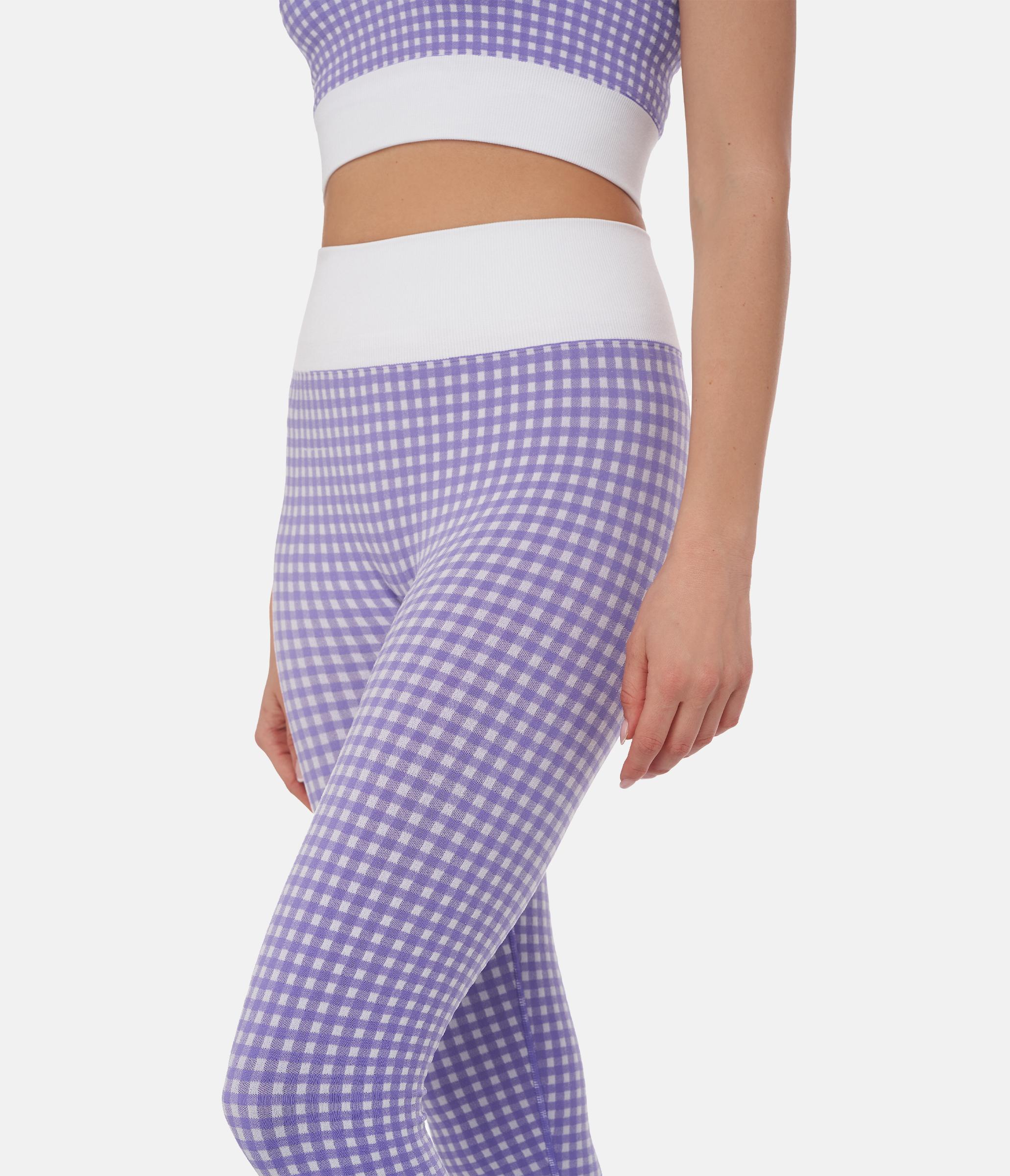 LEGGINGS SUTTON – VICHY – WHITE AND VIOLET