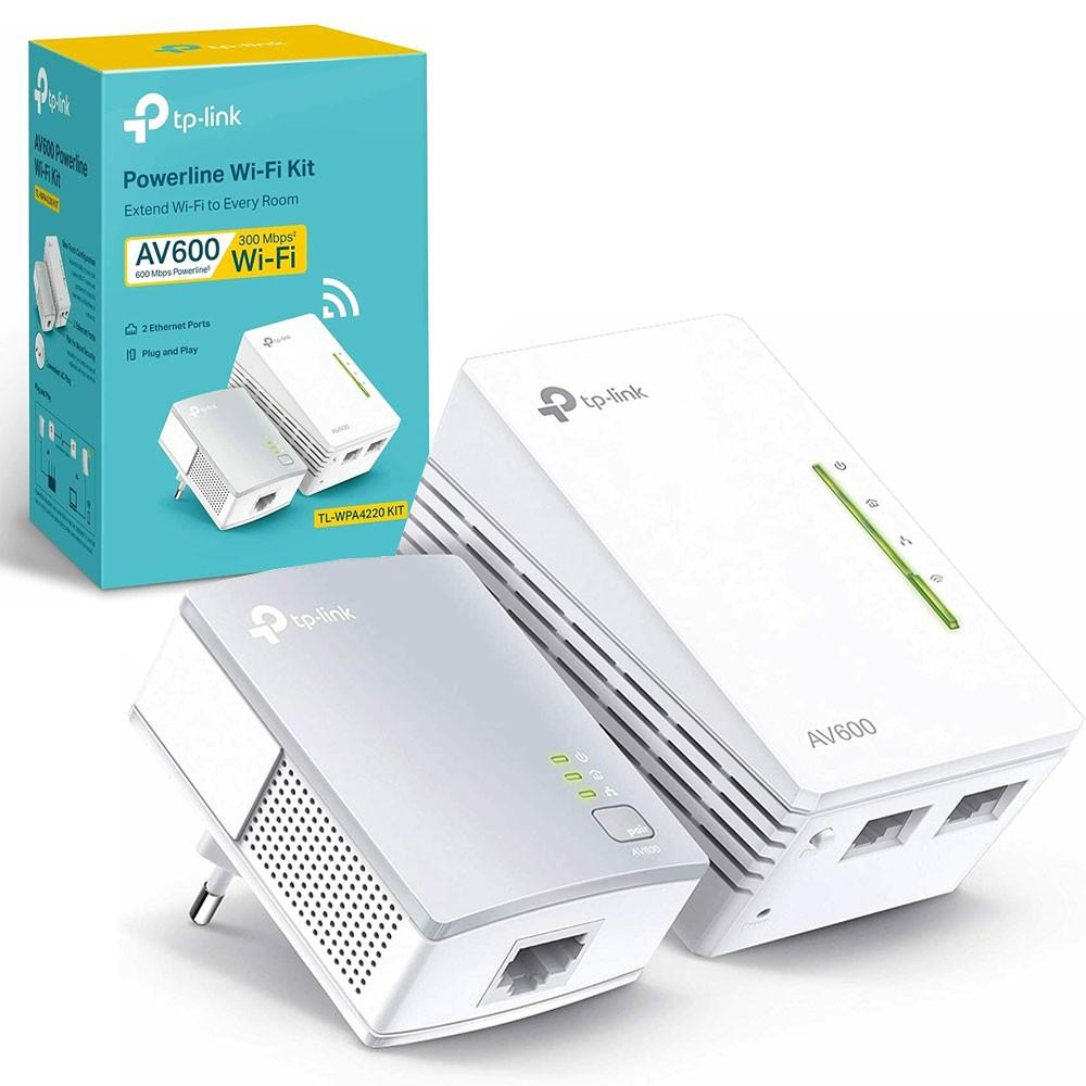 Starter Kit Powerline AV600 + Wi-Fi N 300Mbps, con 2 porte Fast Ethernet