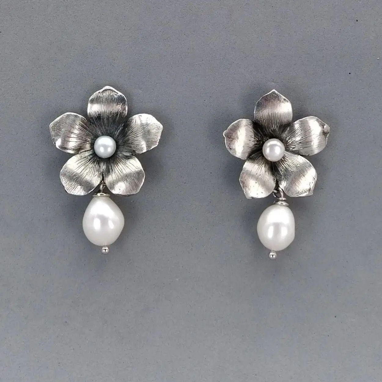 earrings silver pearls/CP4.EA.ArgB