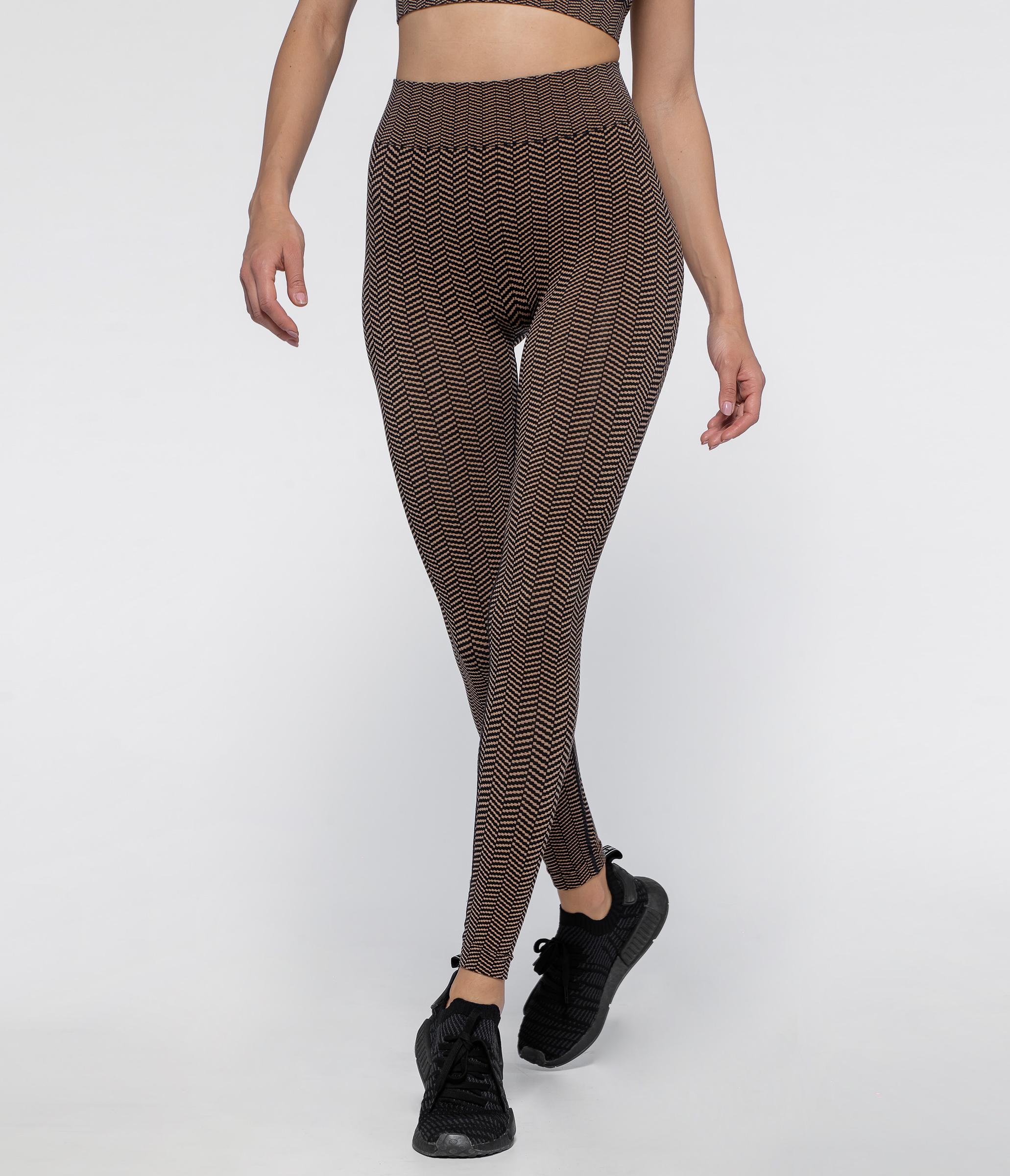 LEGGINGS SPORTIVO DAKOTA HERRINGBONE - BLACK/CAMEL