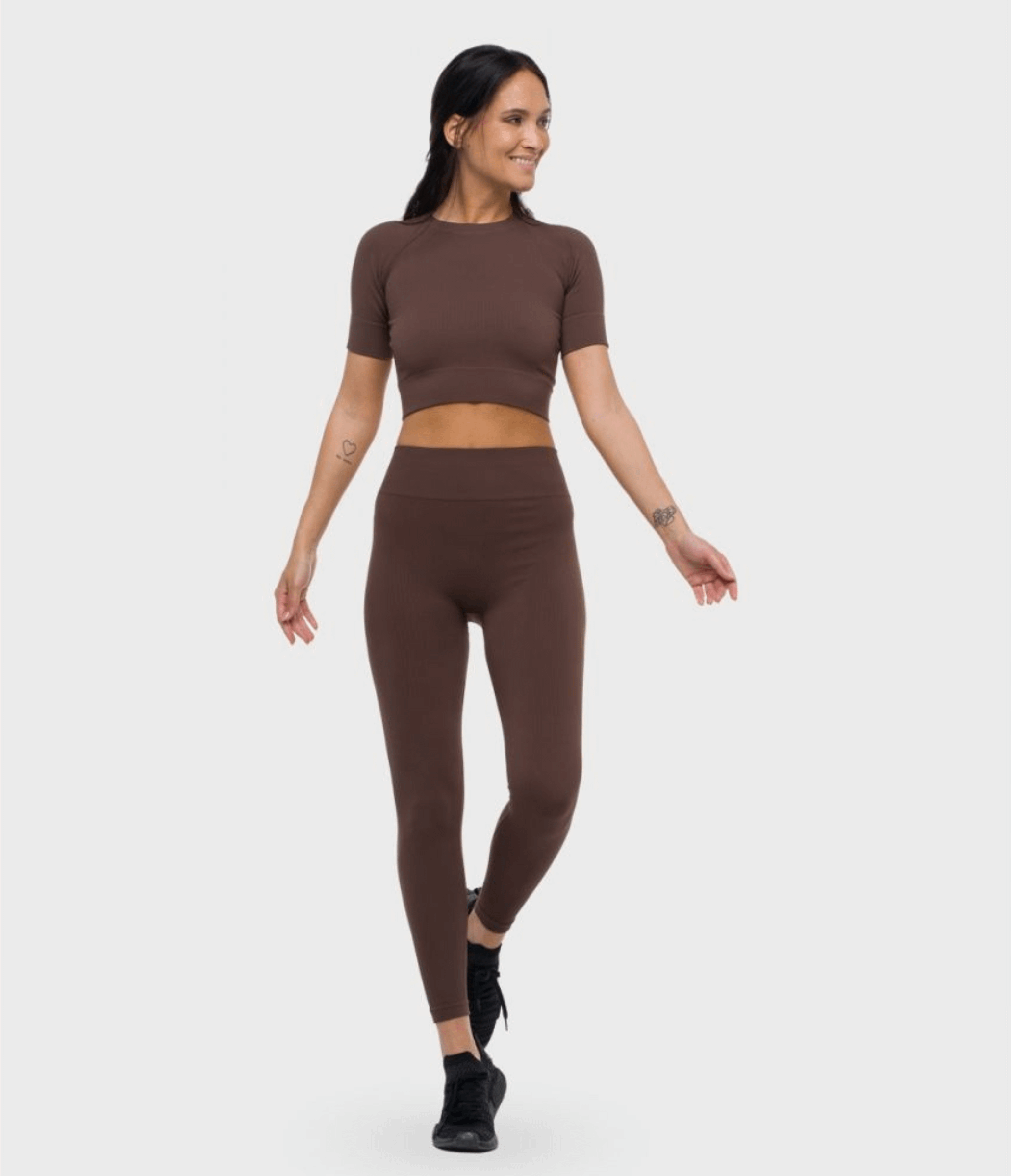 CROP TOP SPORTIVO NORA - INFINITY - CHESTNUT