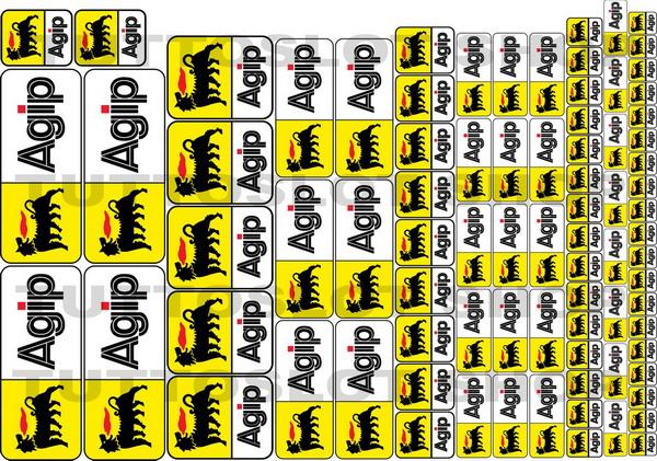 Foglio adesivi in vinile con logo AGIP - Self adhesive vinyl AGIP logo sticker