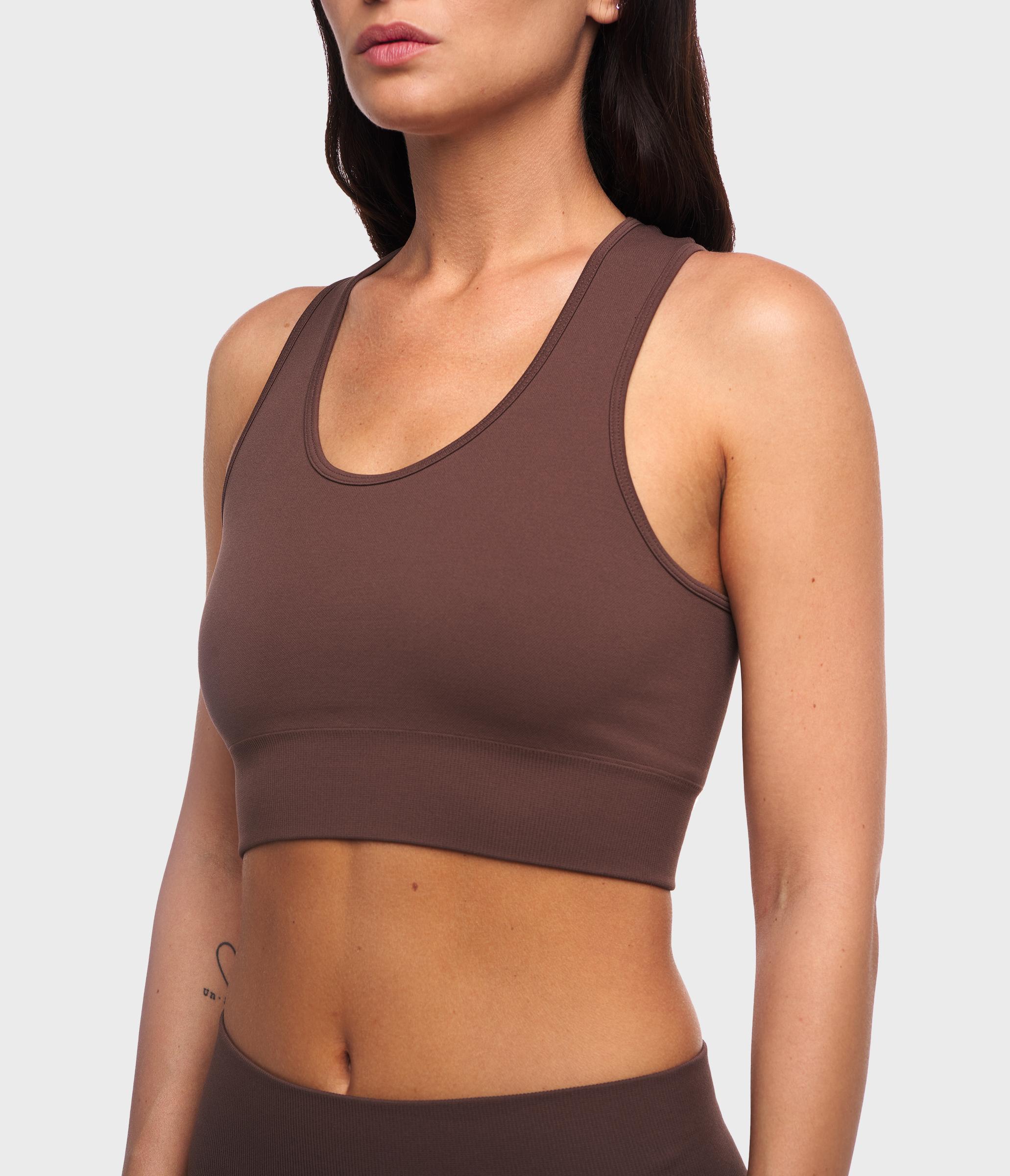 CROP TOP SPORTIVO KAIA ONE BLOCK - CHESTNUT