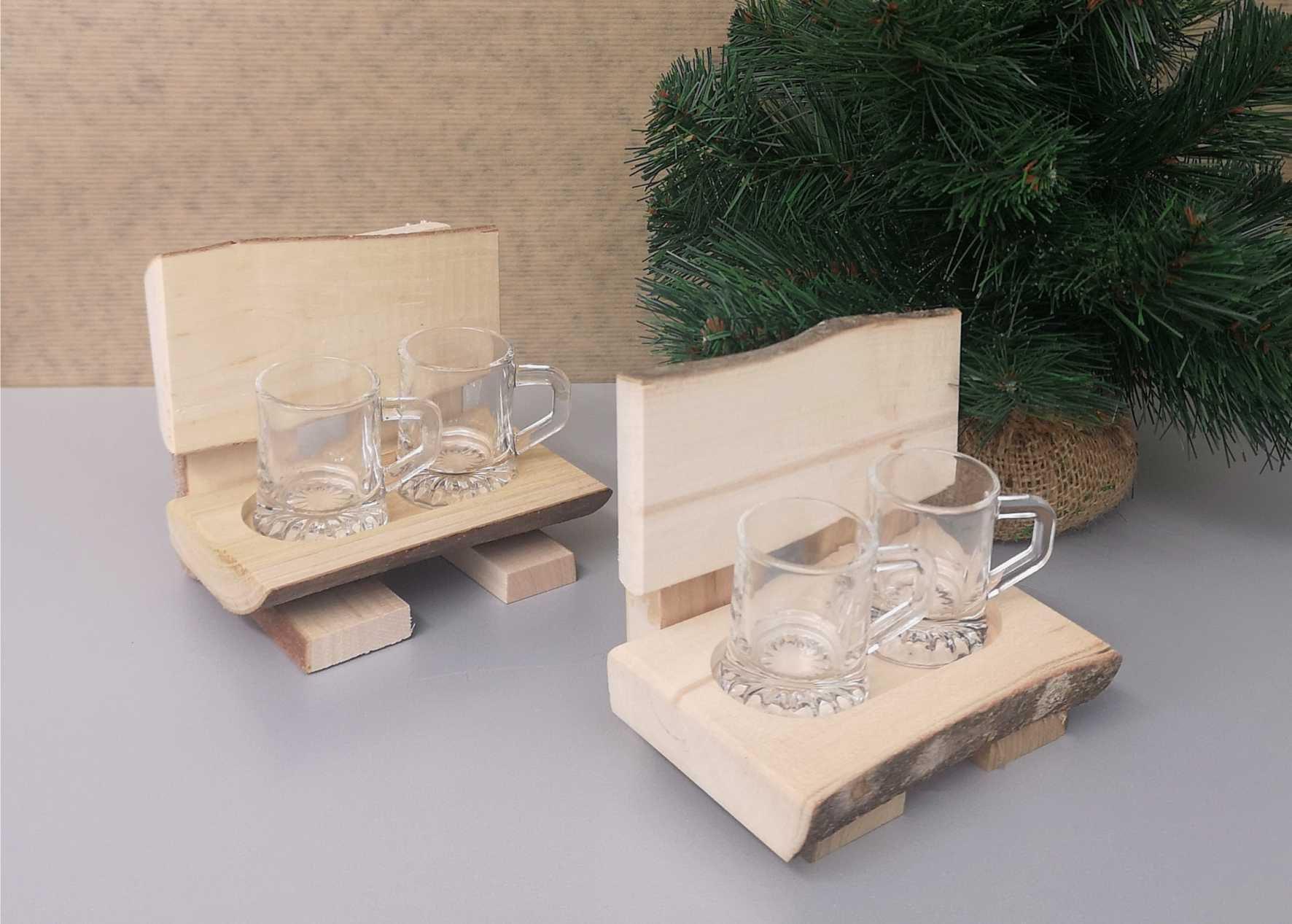 legno di vaia panchina porta bicchierini grappa regalo premio souvenir personalizzato