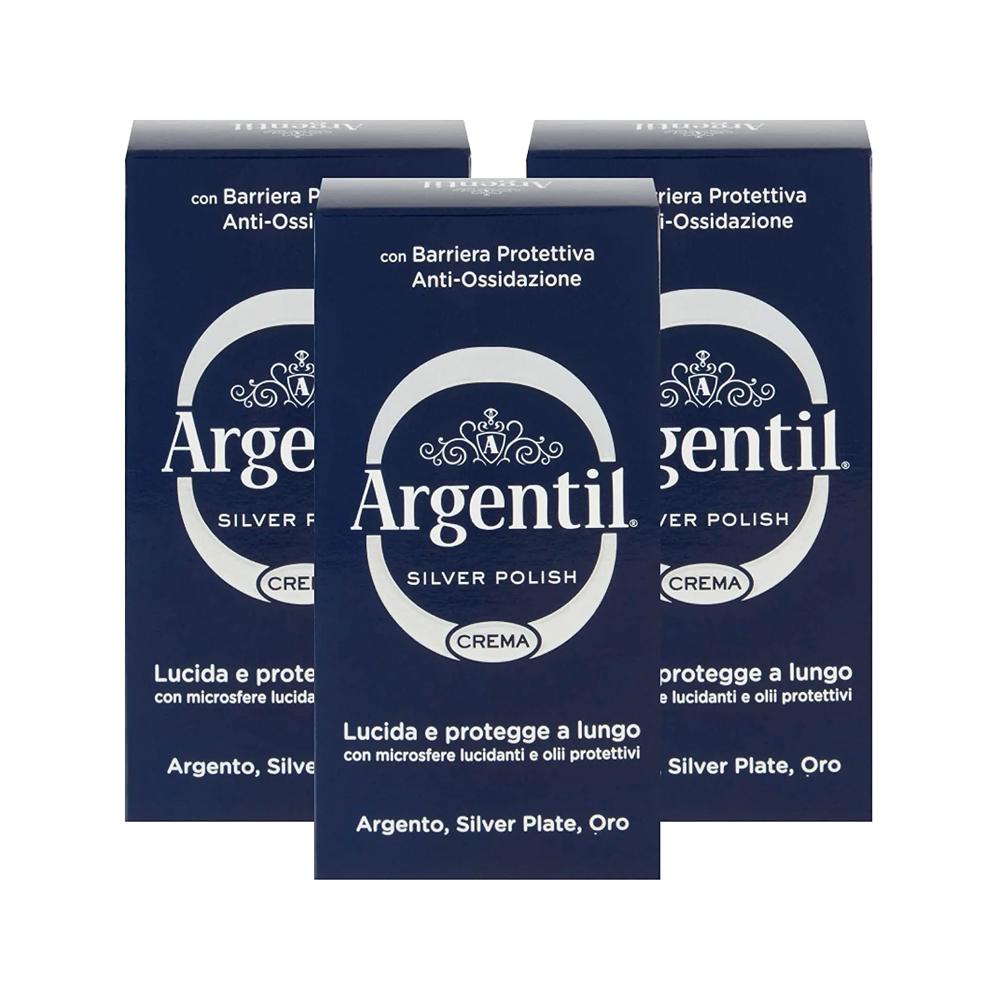 Argentil - Detergente Specifico per Argento in Crema Lucidante 150 ml x 3 Pezzi