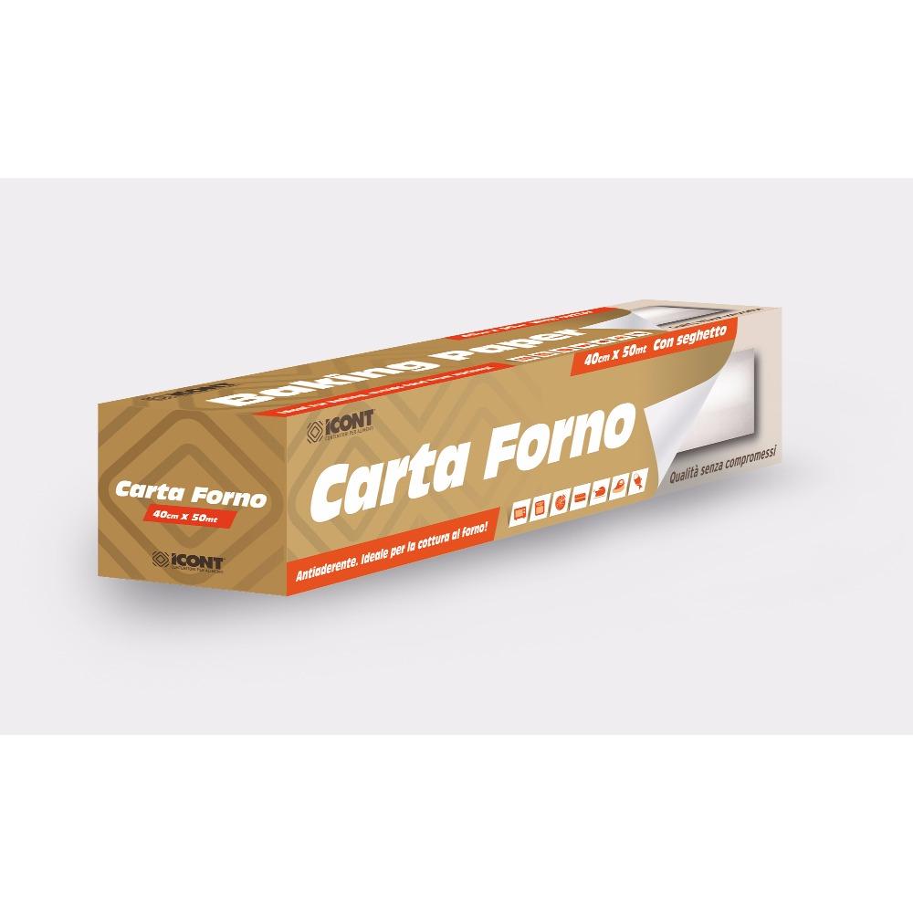 Rollo Carta Forno Icont 40cm x 50mt con seghetto
