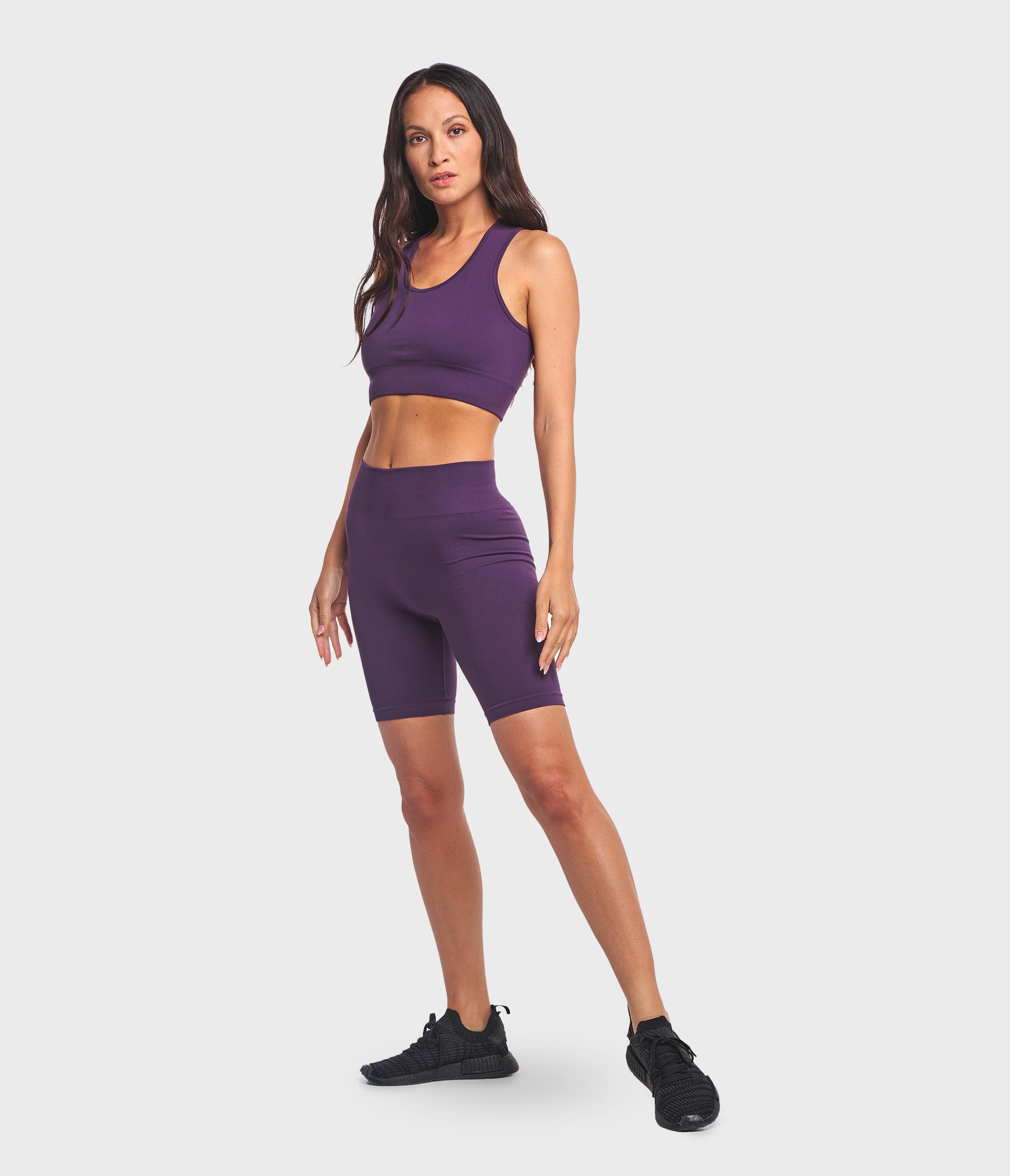 BIKER SHORTS SPORTIVI LEN ONE BLOCK - DARK PURPLE