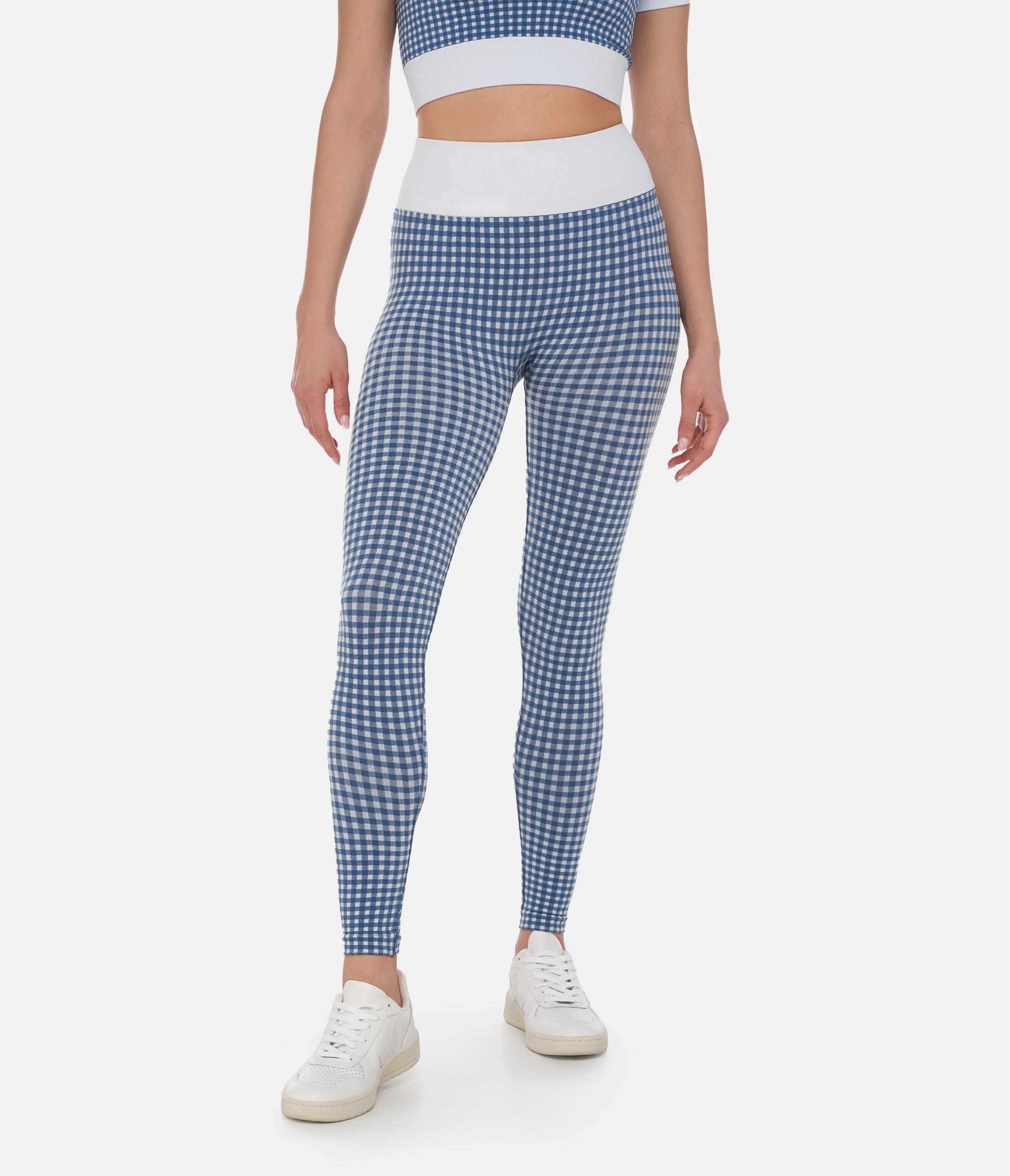 LEGGINGS SUTTON – VICHY – WHITE AND LAKE WATER