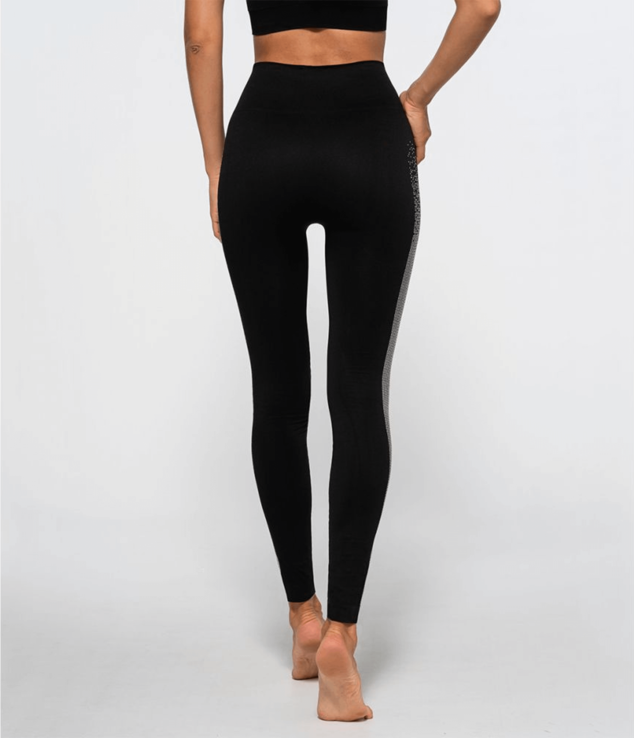 LEGGINGS VARNISH TUXEDO BLACK