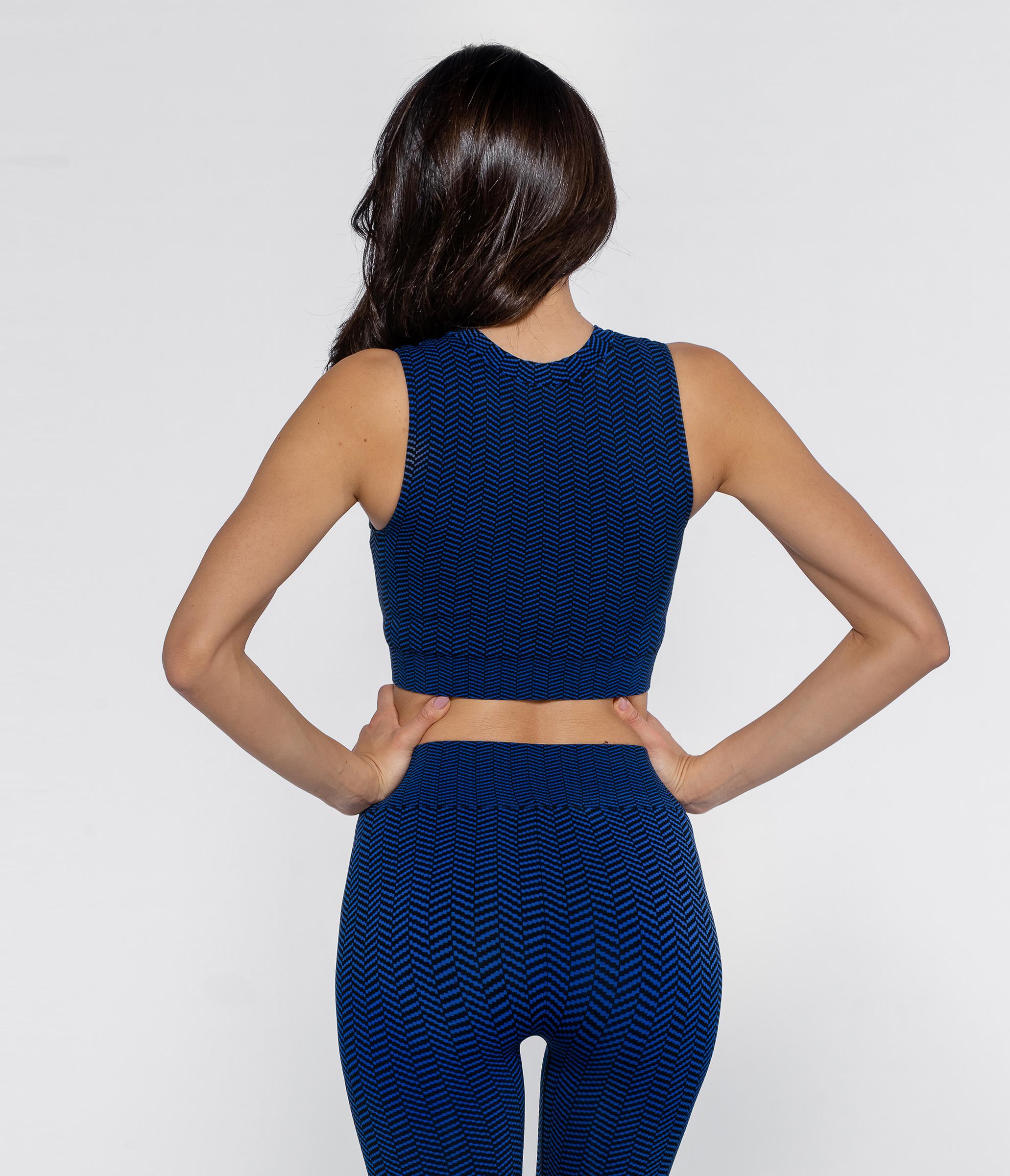 TOP SPORTIVO VICTORIA HERRINGBONE - BLUE/BLACK