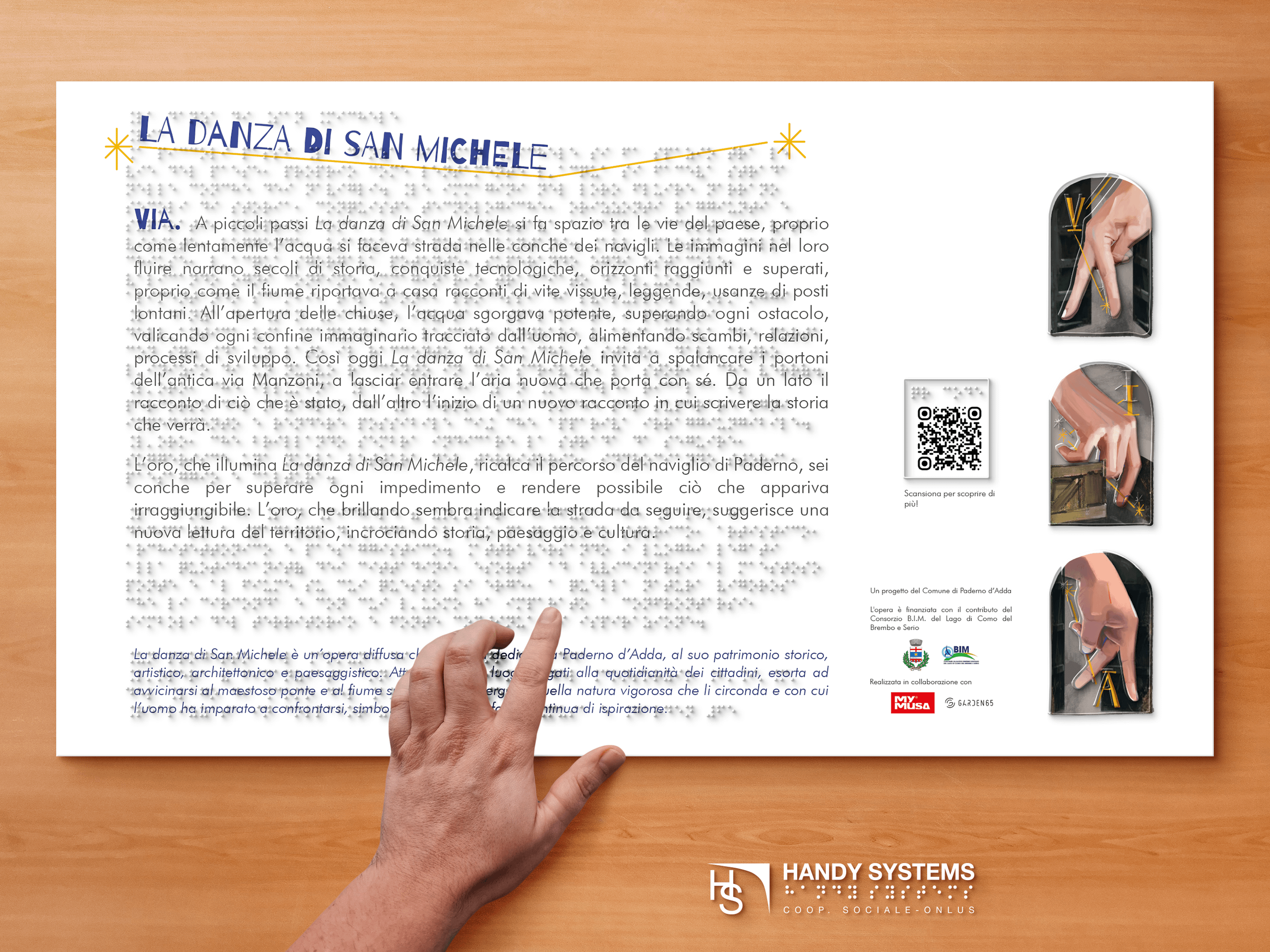 Targa Braille - comune Paderno d'Adda LC