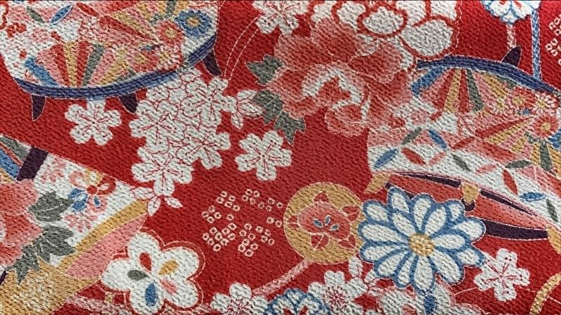 COPRICUSTODIA-TAPPETINO PER FLAUTO TRAVERSO - FIORI - ROSSO - Fatto a mano da Akiko Tamura