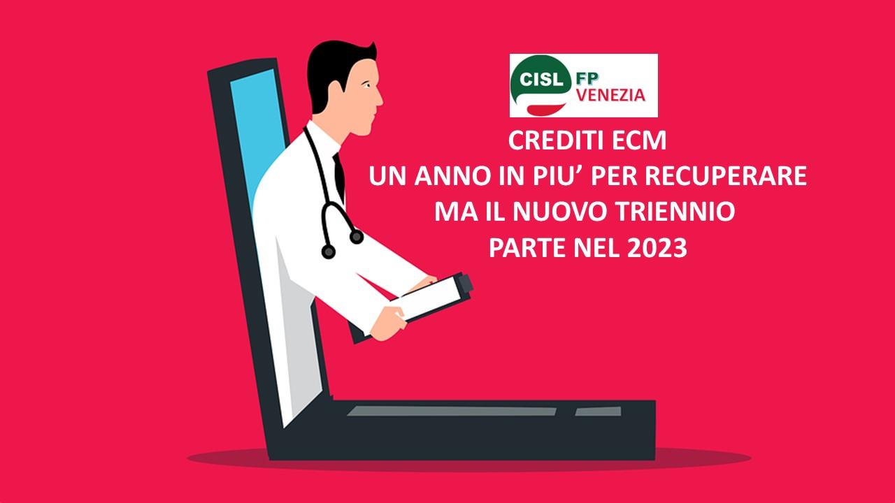 CISL FP Venezia. Obbligo ECM: un anno in più per recuperare, ma il nuovo triennio parte dal 2023