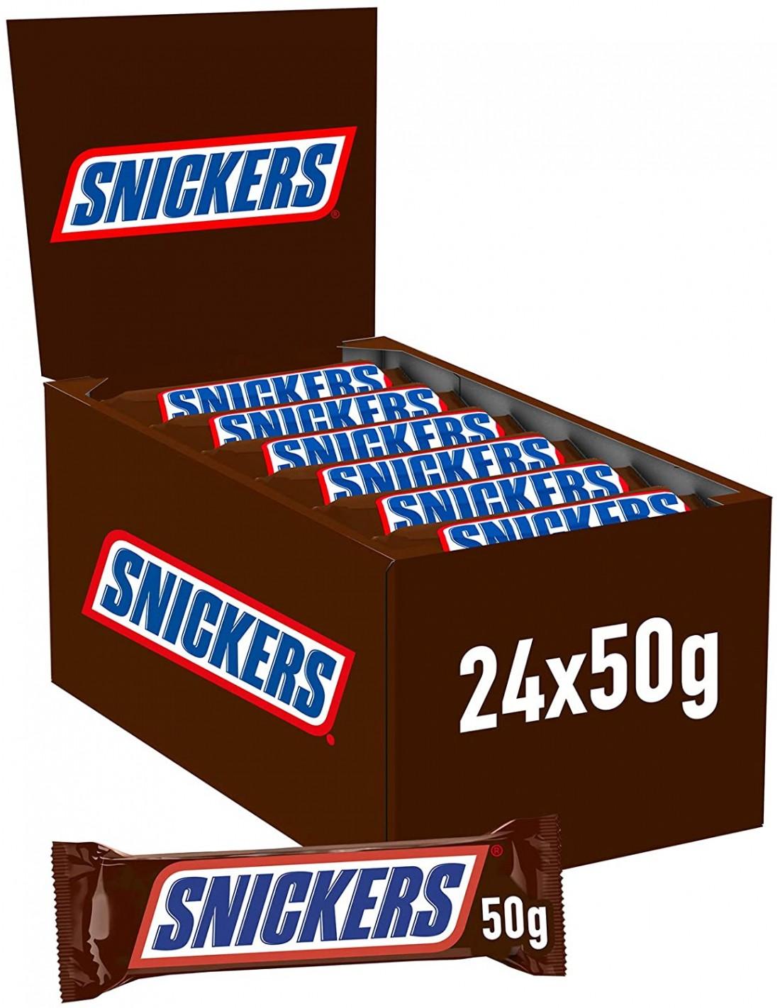 Snickers Barrette Cioccolato al latte 50gr - Espositore da 24pz