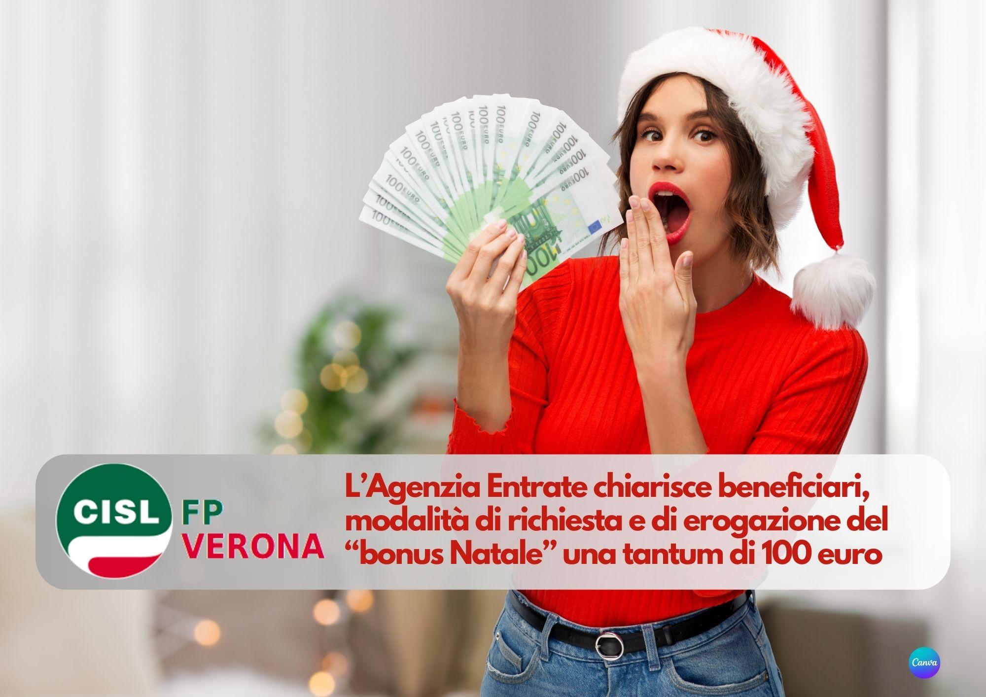 CISL FP Verona. Bonus Natale: a chi spetta e come può essere richiesto