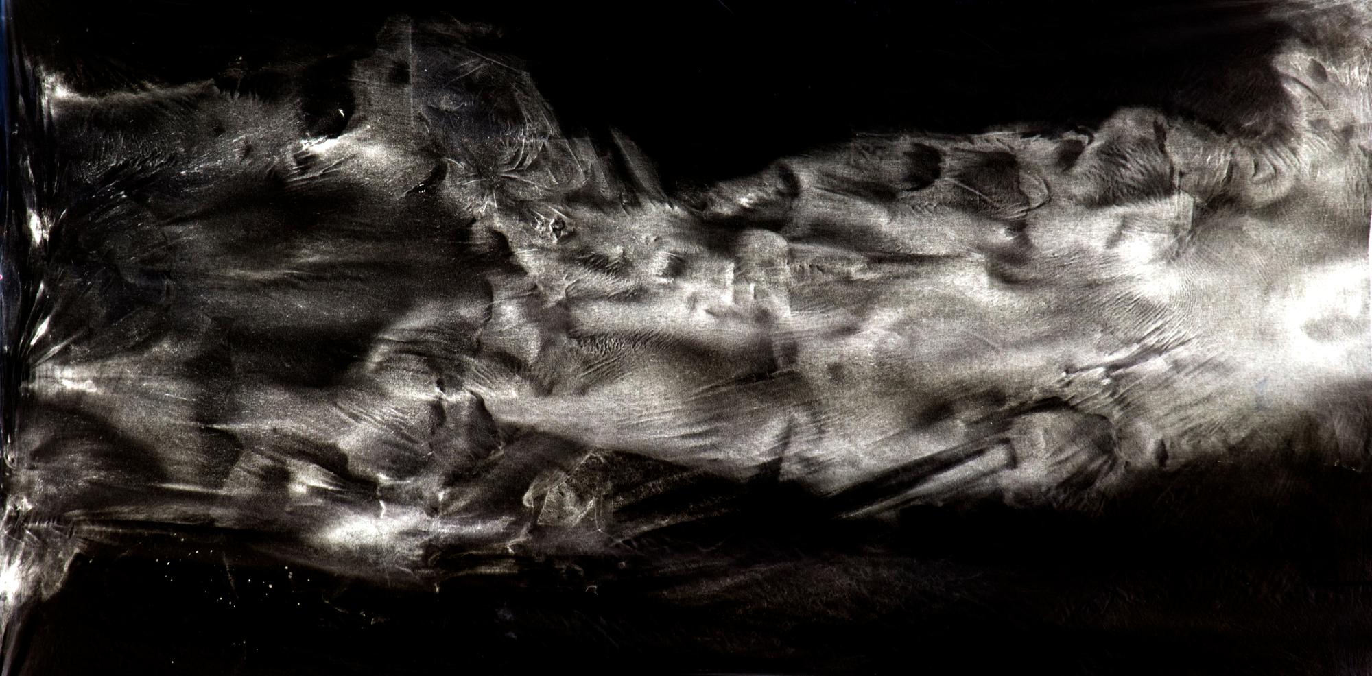 Black pigment on cotton fabric ( 1,5 x 3 m )