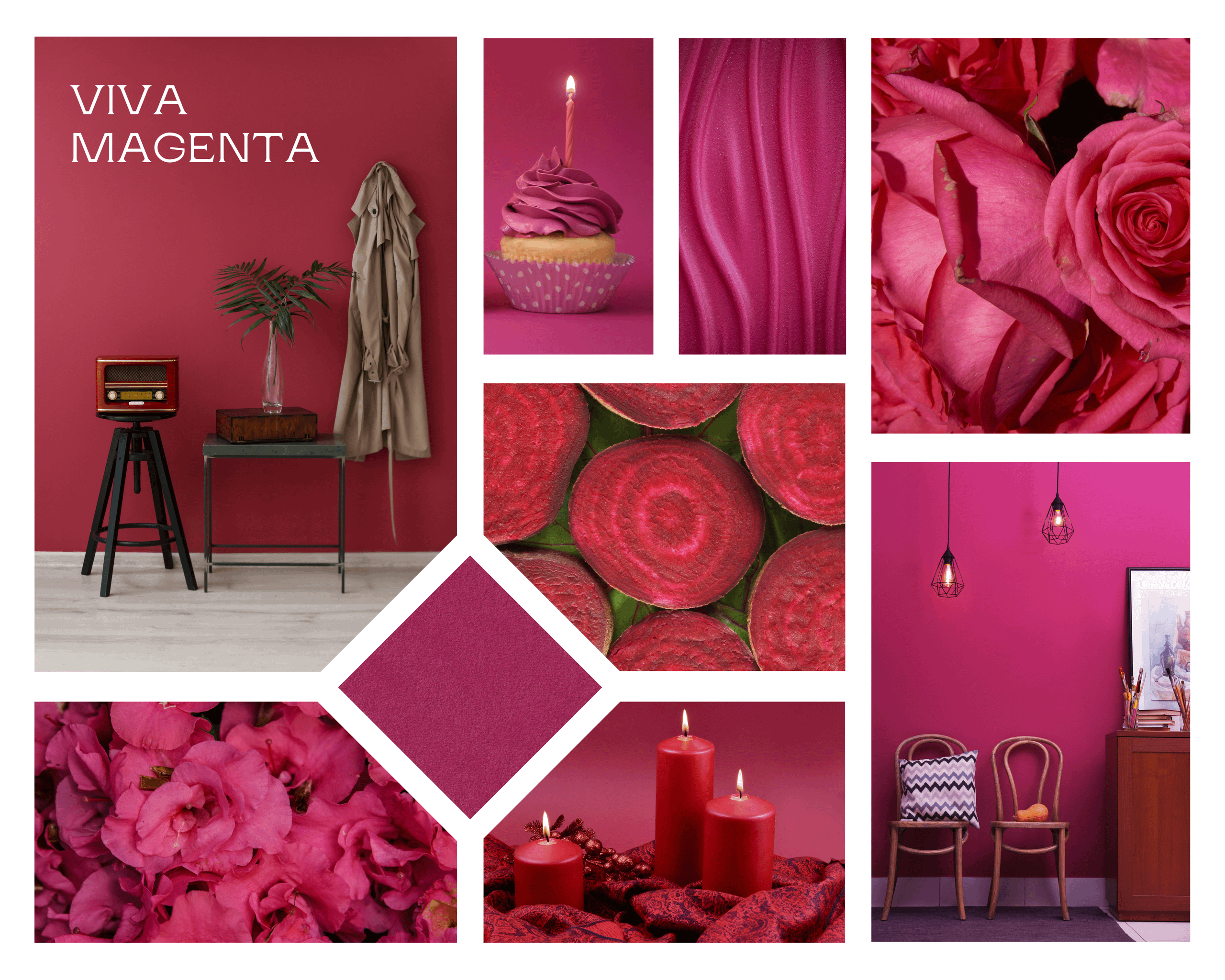 Burgundy Modern Viva Magenta Color Palette Photo Collage 1png