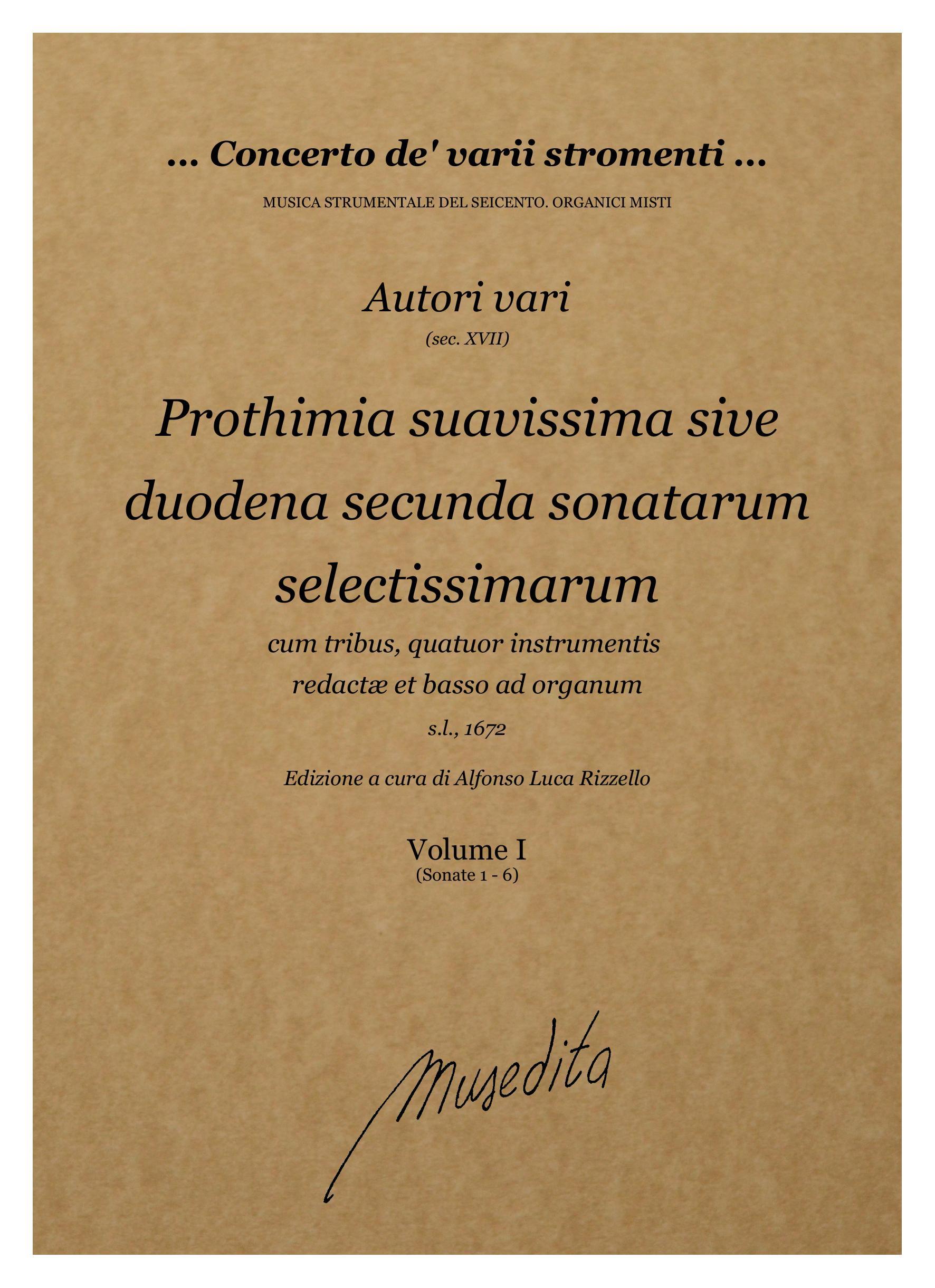 AA VV: Prothimia suavissima sive duodena secunda sonatarum selectissimarum [...] cum tribus, quatuor