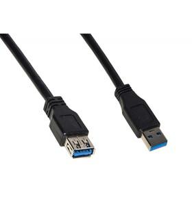 CAVO USB 3.0 A-A 0,5MT M/F PROLUNGA BK IN RAME