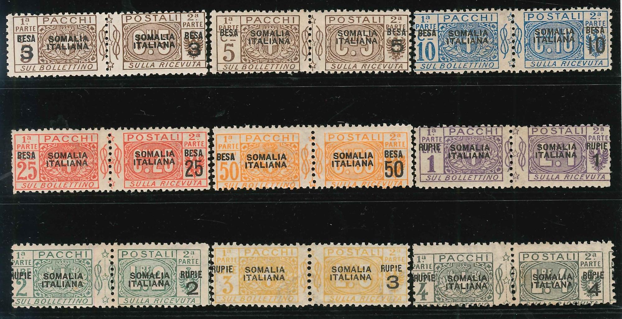 SOMALIA - 1923 ** (Catalogo Sassone PP n.° 21/29) + CERTIFICATO