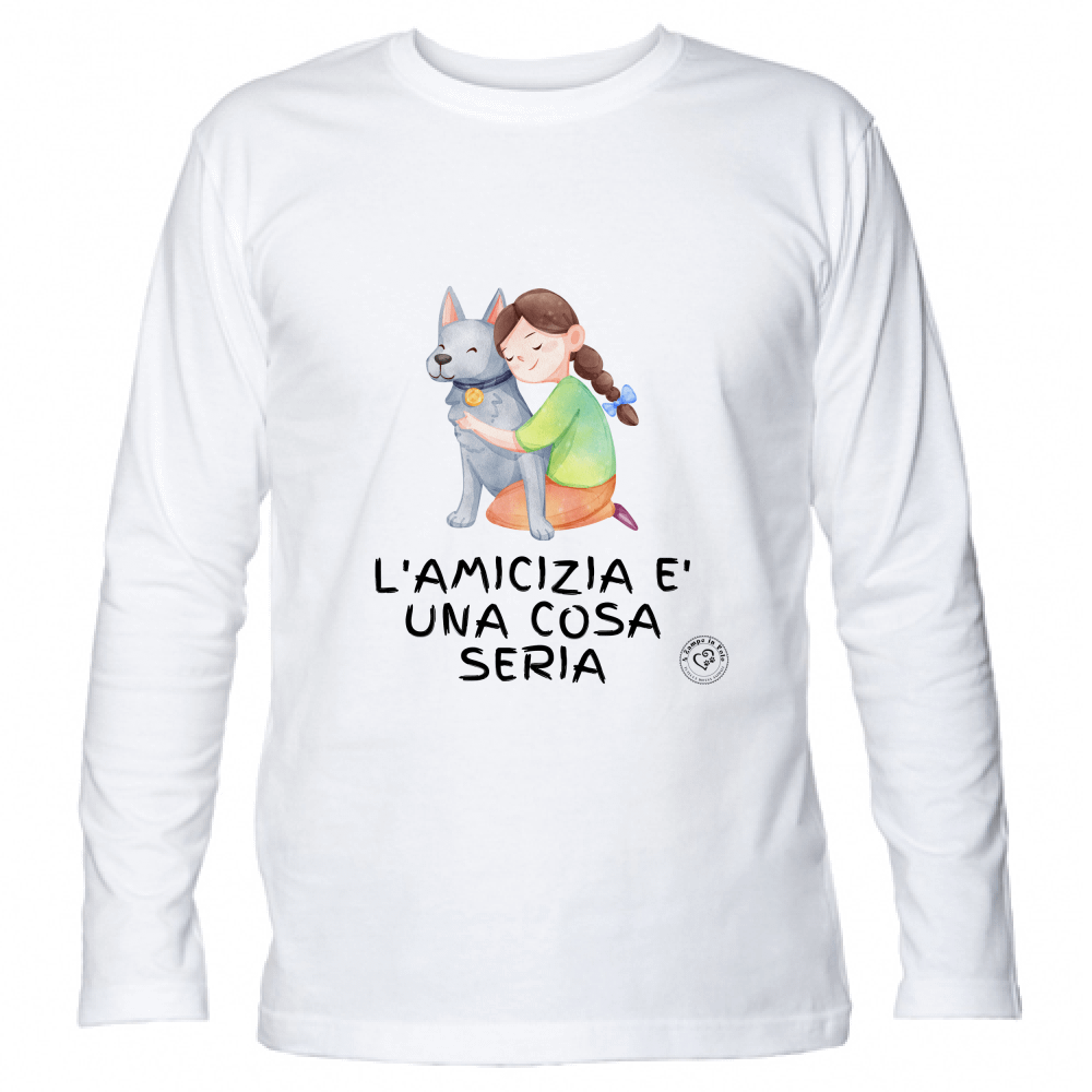 T-Shirt Manica Lunga Solidale "L'Amicizia è una cosa seria"