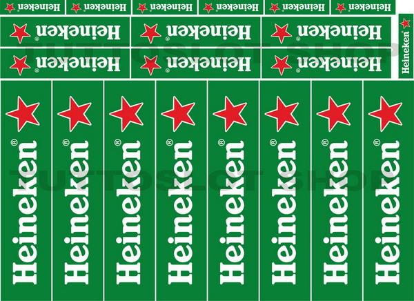 Foglio adesivi in vinile con logo Heineken - Self adhesive vinyl Heineken logo sticker
