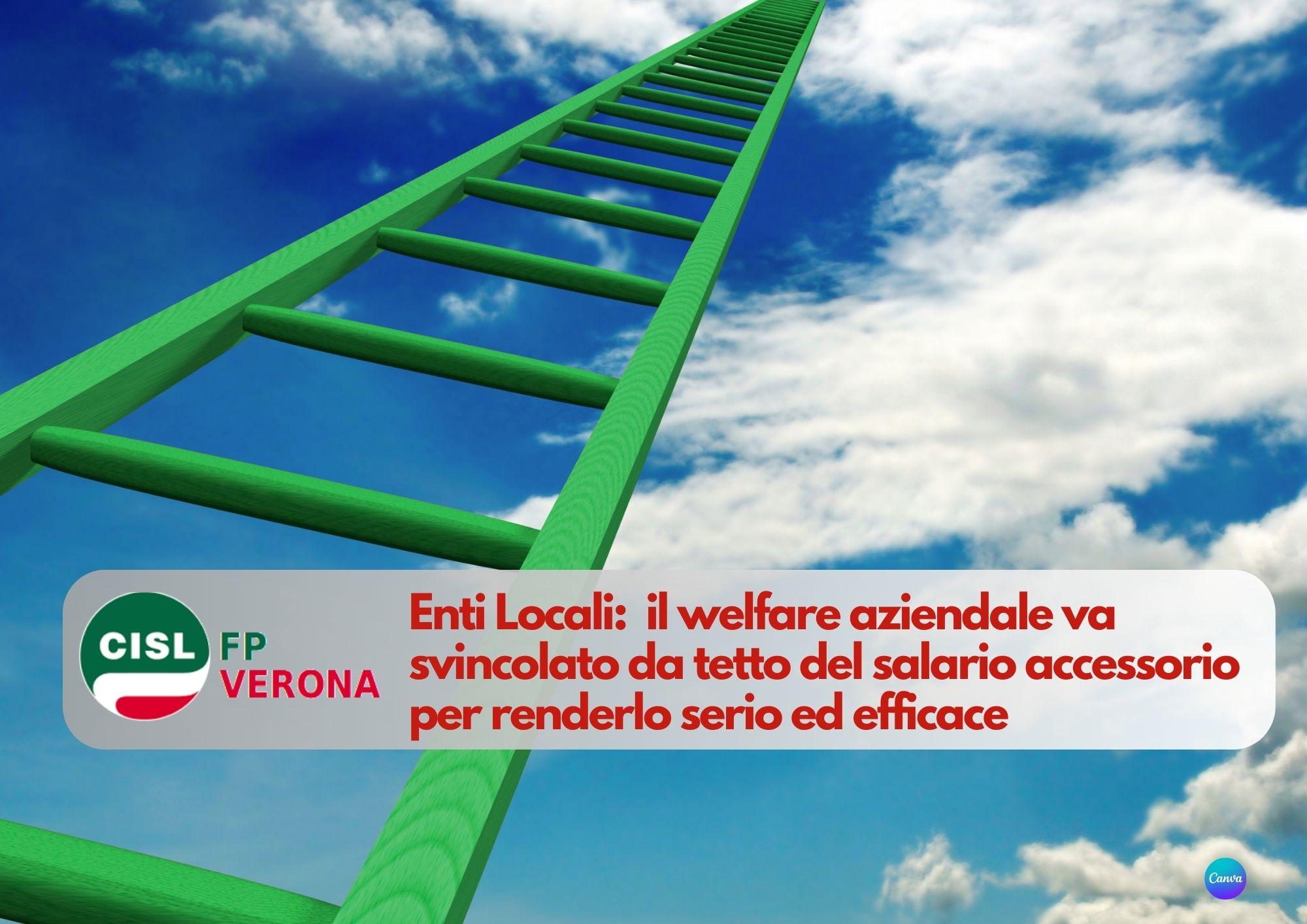 CISL FP Verona. Enti Locali: il welfare aziendale va svincolato da tetto del salario accessorio.