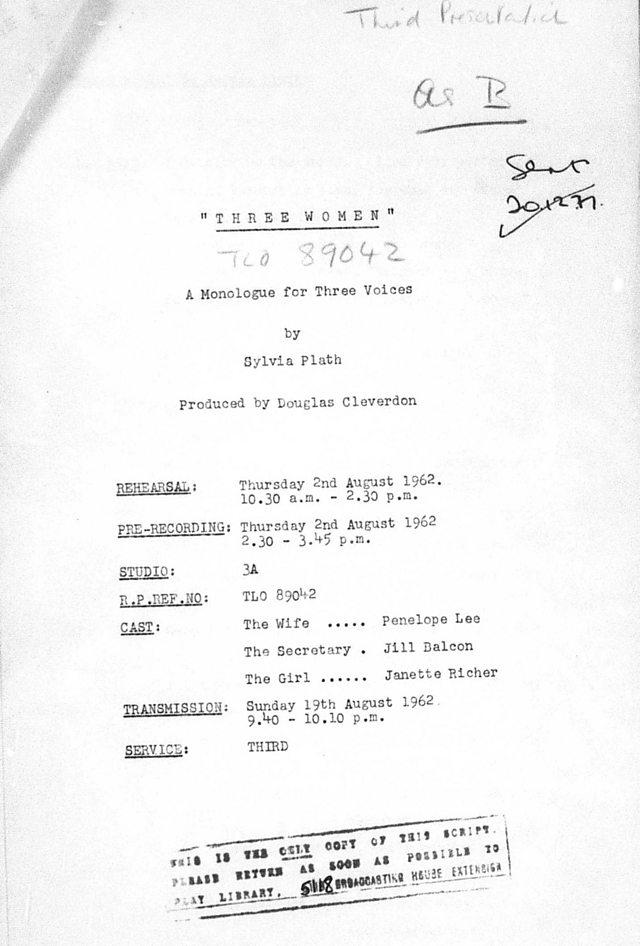 La nicchia - numero 19 - "Tre donne" di Sylvia Plath alla BBC