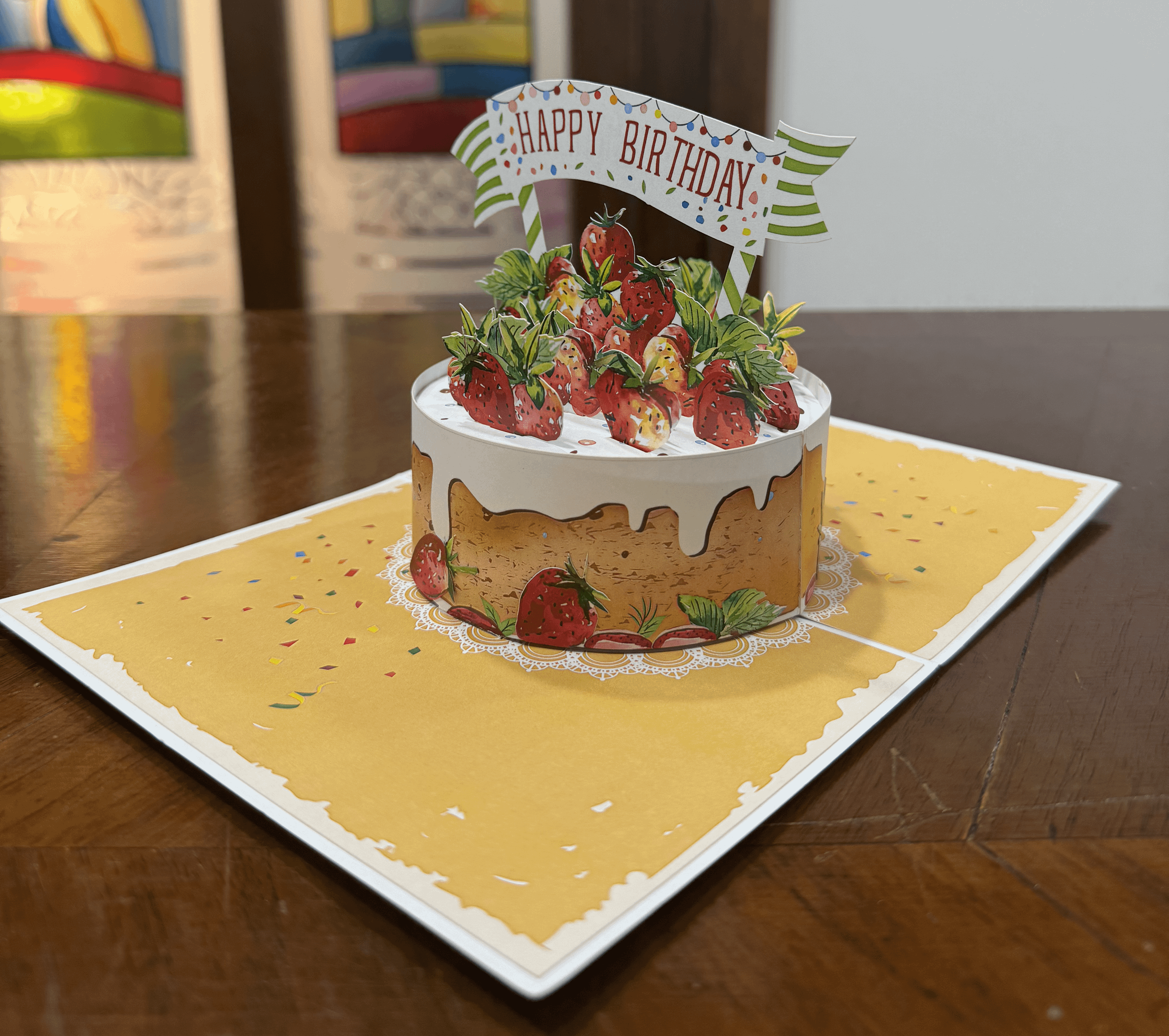 STRAWBERRY BIRTHDAY CAKE POP-UP CARD