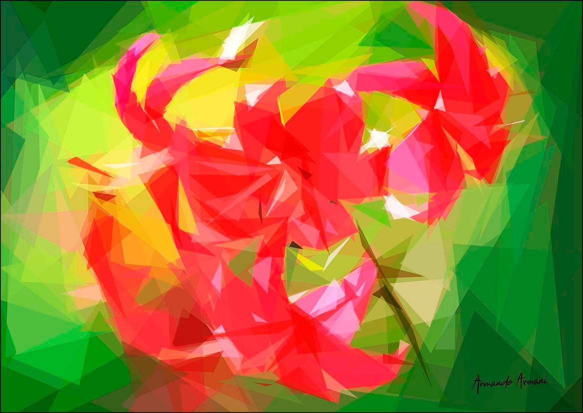 Flowers Collection - Red in green, n.9