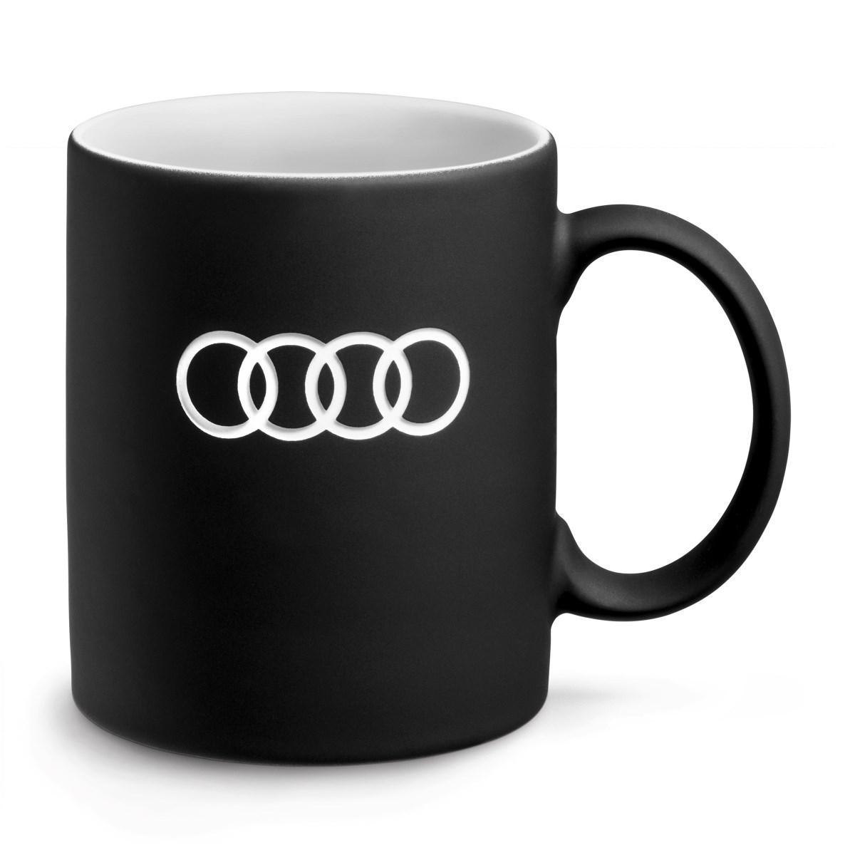 Tazza da tè originale Audi con logo colore nero opaco