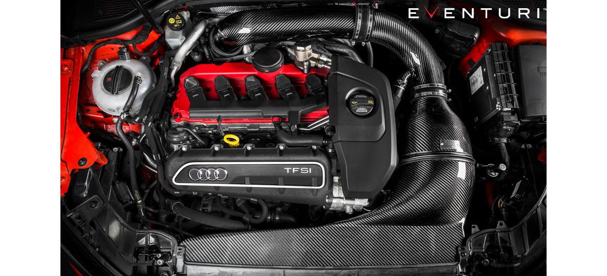 Audi 8V RS3 LHD Full Black Carbon intake Gen 1 - EVENTURI - EVE-8VRS3-CF-LHD-INT