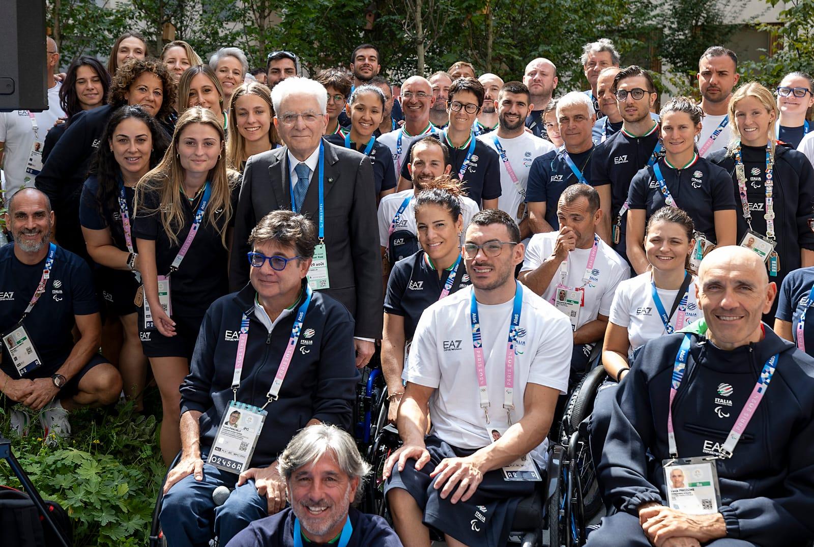 GIOCHI PARALIMPICI PARIGI 2024: IL PRESIDENTE DELLA REPUBBLICA SERGIO MATTARELLA HA INCONTRATO LA DELEGAZIONE ITALIANA AL VILLAGGIO PARALIMPICO