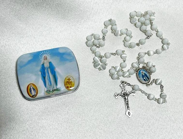 Our Lady of Lourdes Rosary Beads blue - various colours