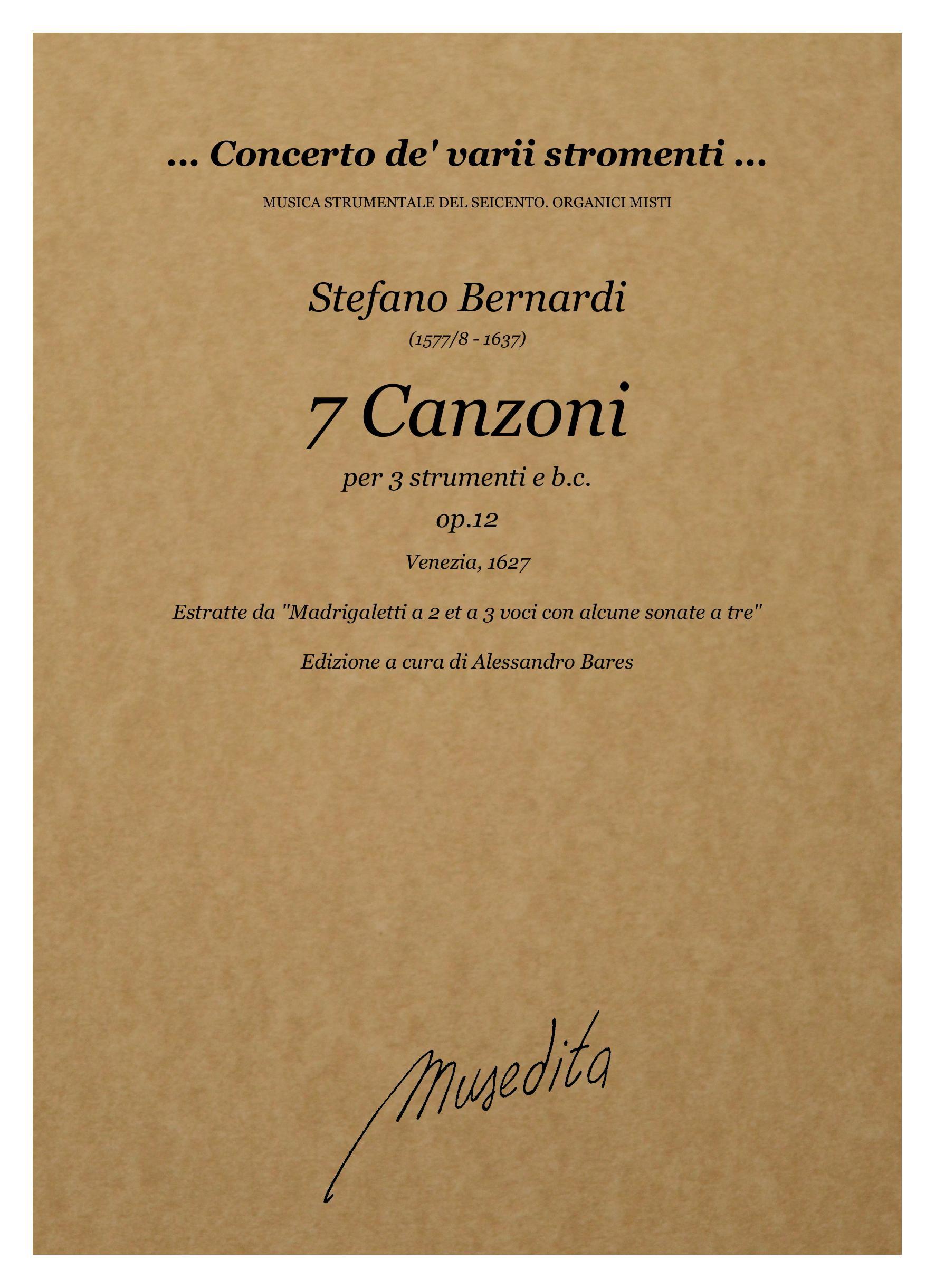 S.Bernardi: 7 Canzoni a tre strumenti (Venezia, 1627)