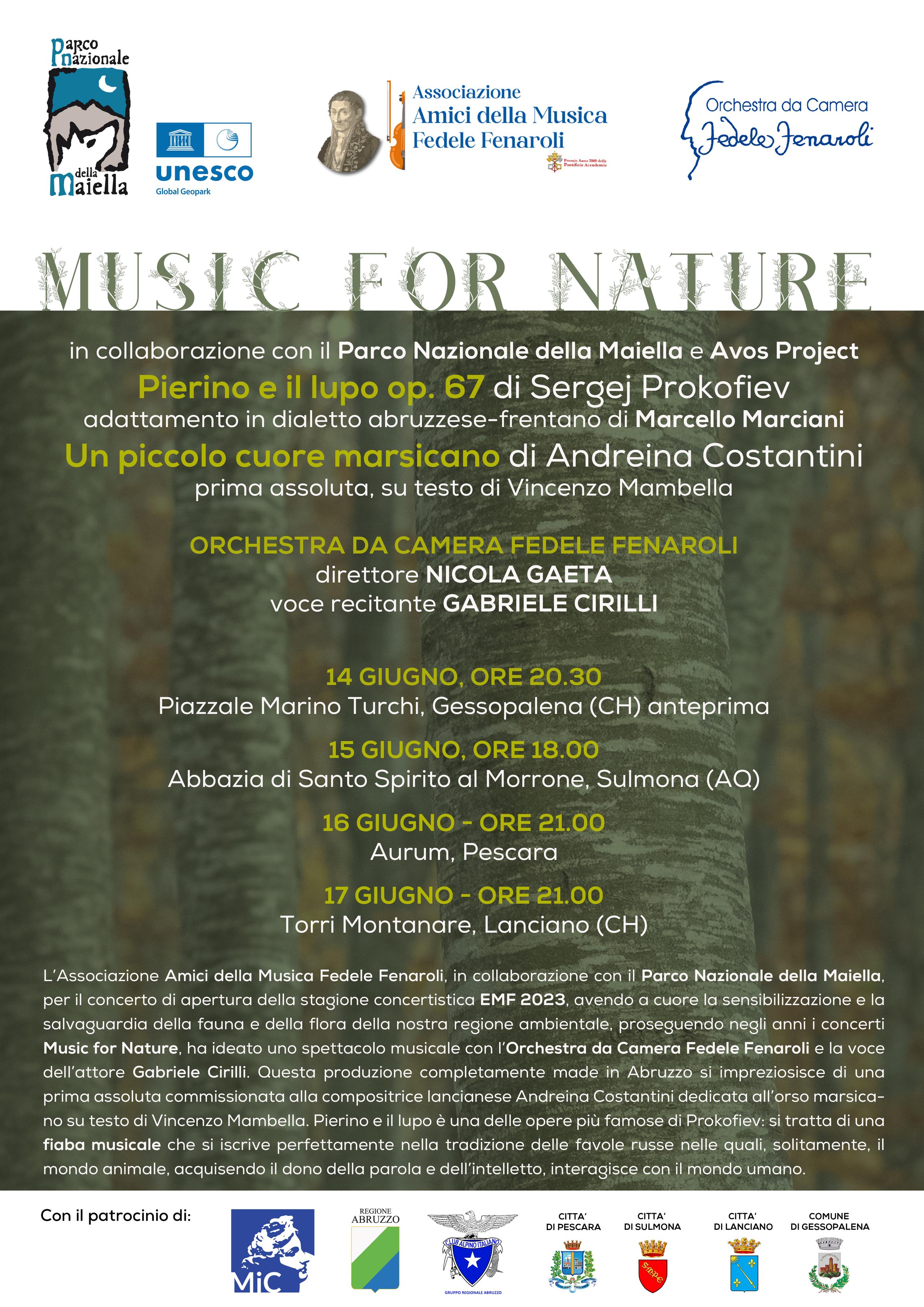 Il tour di Music for Nature apre la stagione numero 52 dell’Estate Musicale Frentana