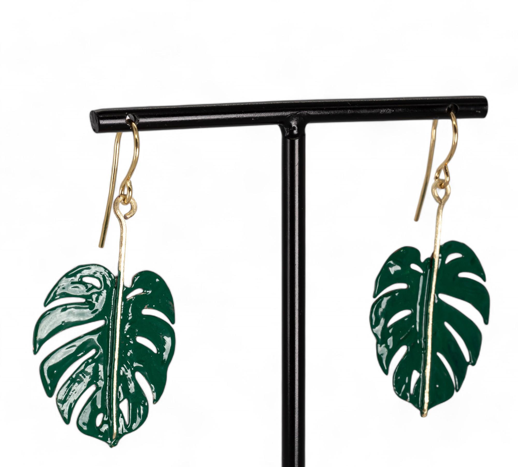 ORECCHINI FOGLIA MONSTERA: MONSTERA LEAF EARRINGS