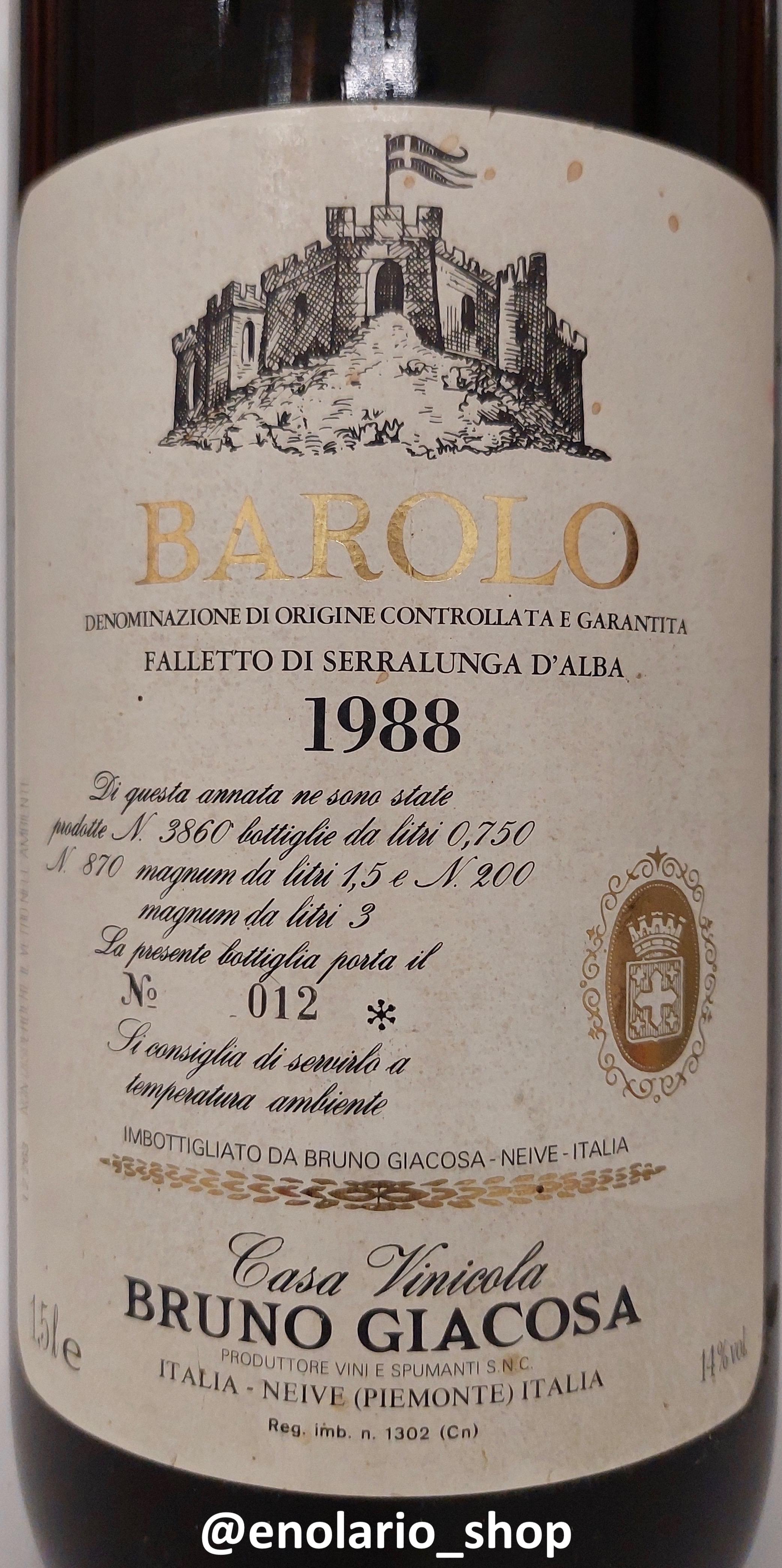 Bruno Giacosa Barolo Falletto 1988