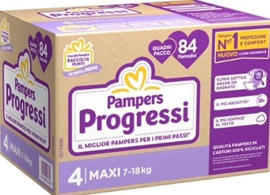 84 Pannolini Pampers Progressi Pacco Convenienza scorta taglia 4